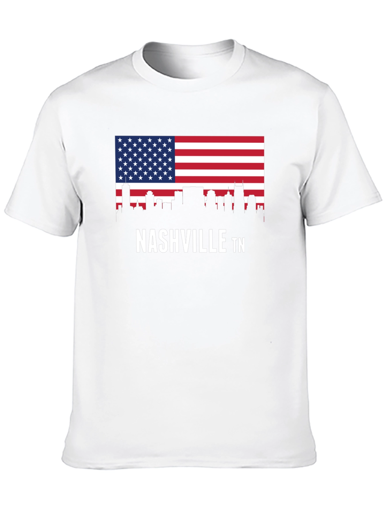 Nashville TN American Flag Skyline Graphic T-Shirt