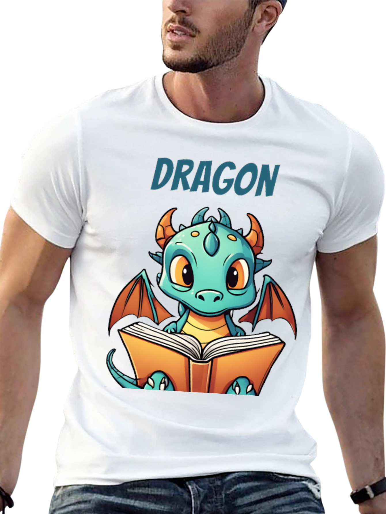 Cute Dragon Reading T-Shirt - Book Lover Tee
