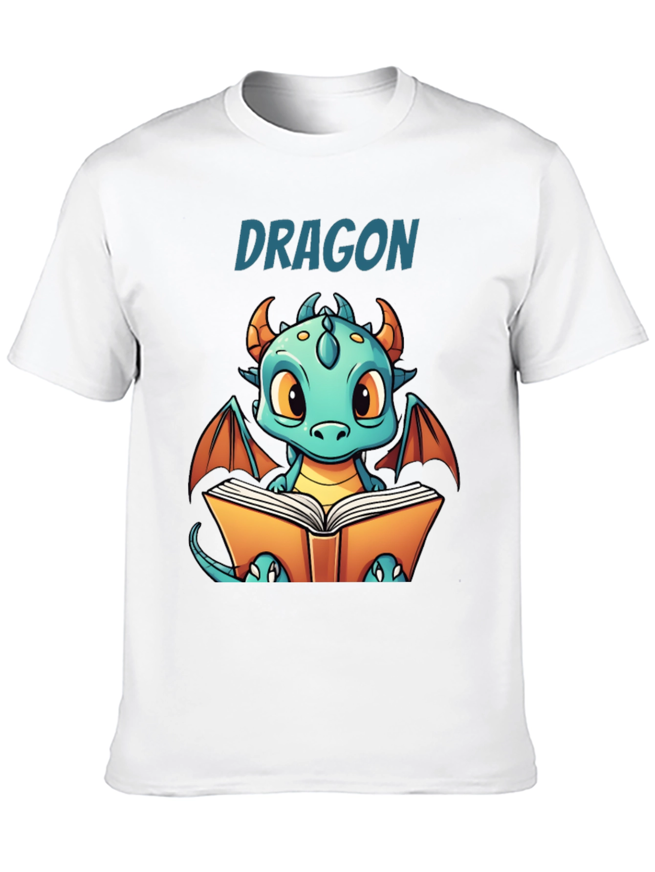 Cute Dragon Reading T-Shirt - Book Lover Tee
