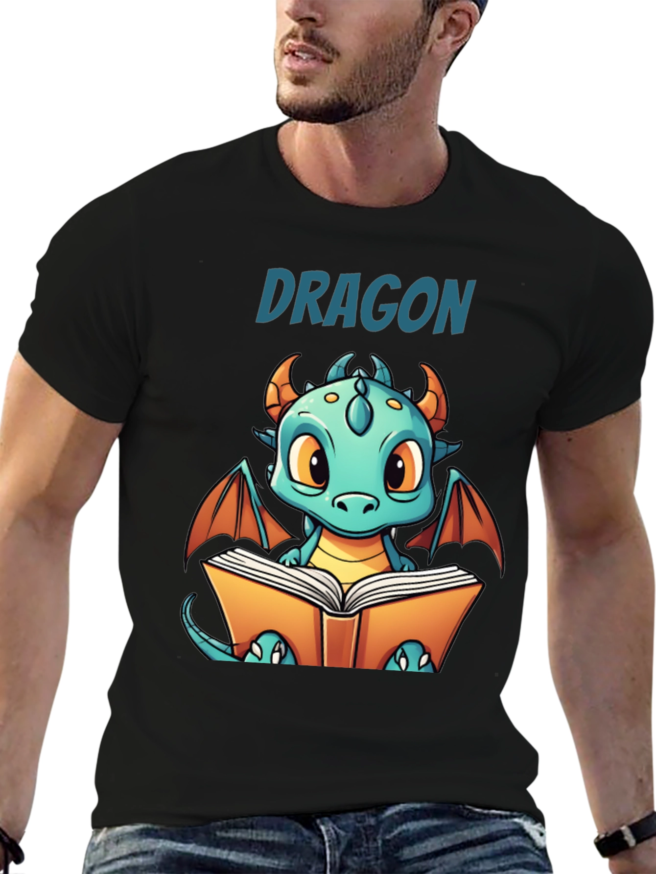 Cute Dragon Reading T-Shirt - Book Lover Tee