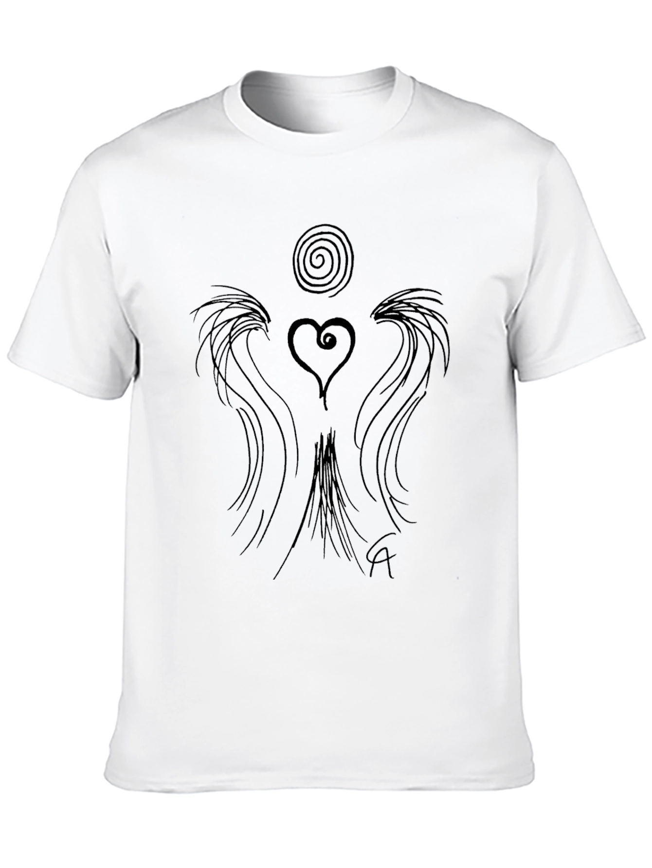 Abstract Heart Graphic Tee - Black