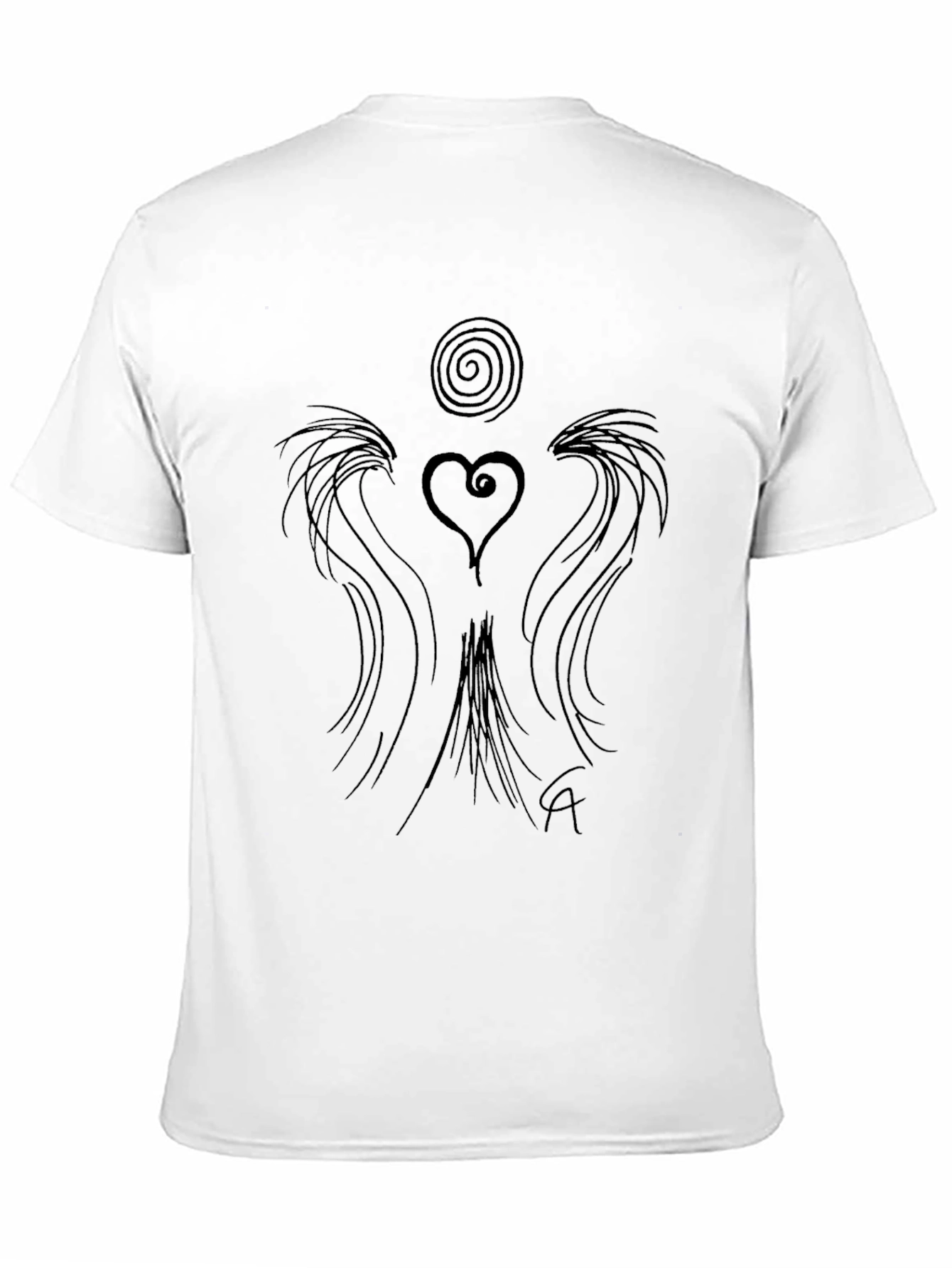 Abstract Heart Graphic Tee - Black