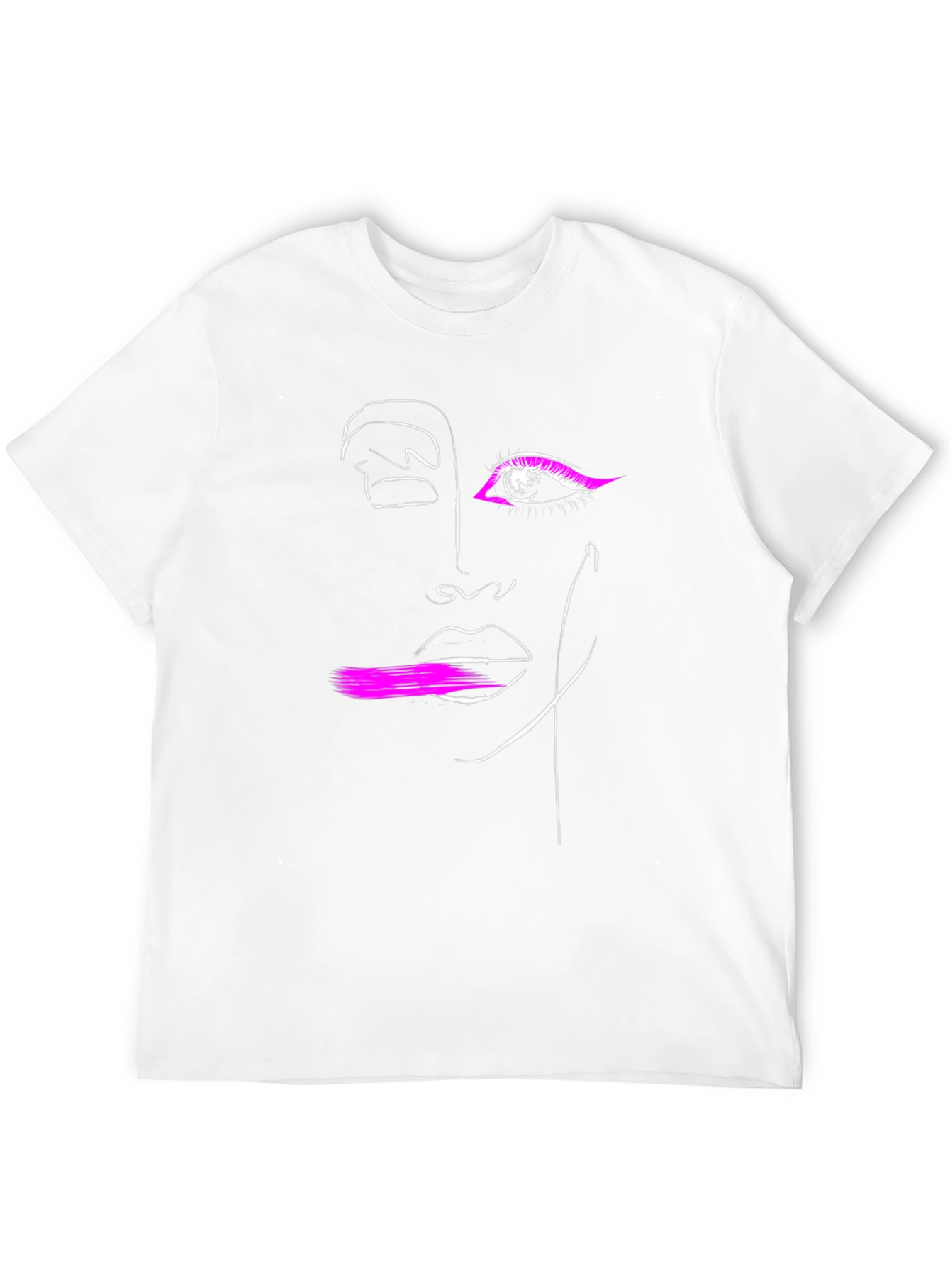 Abstract Face Graphic Tee - Modern Artsy Black T-Shirt