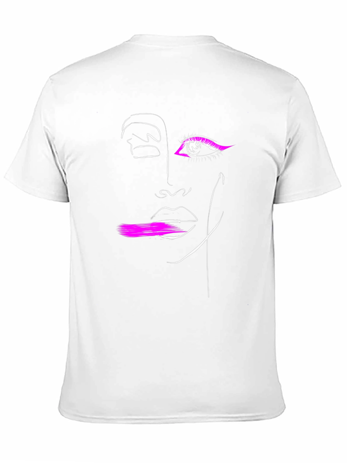 Abstract Face Graphic Tee - Modern Artsy Black T-Shirt