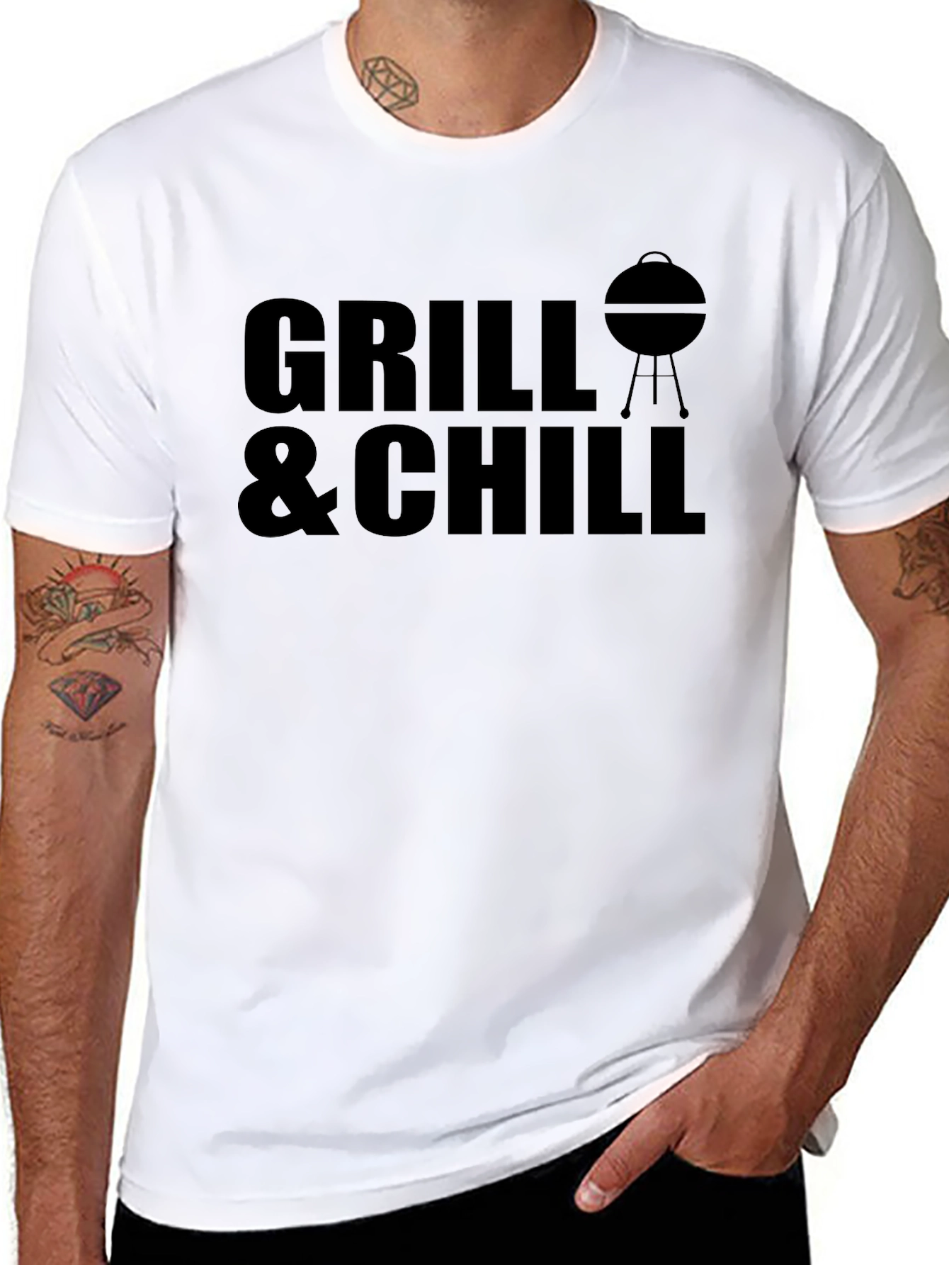 Grill & Chill Black T-Shirt - BBQ Season Apparel