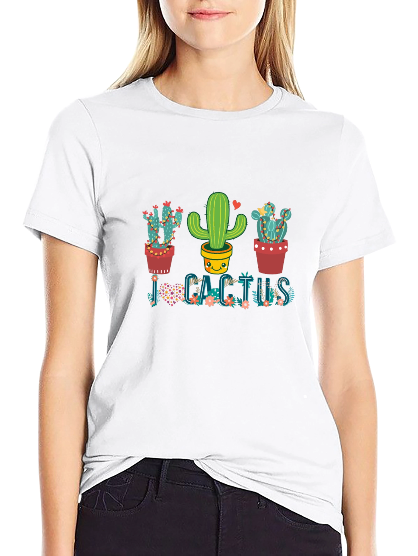 Cute Cactus Graphic T-Shirt