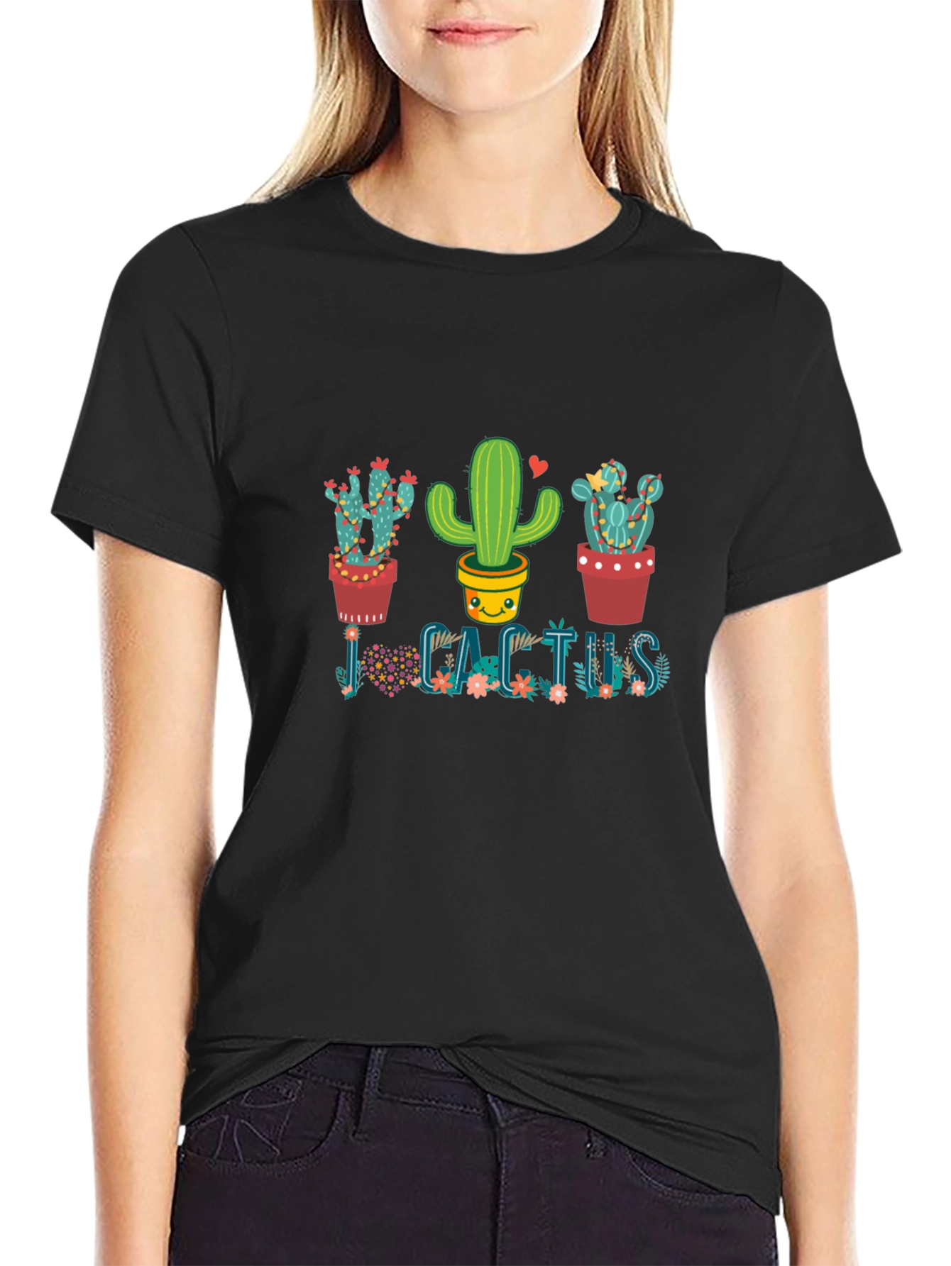 Cute Cactus Graphic T-Shirt