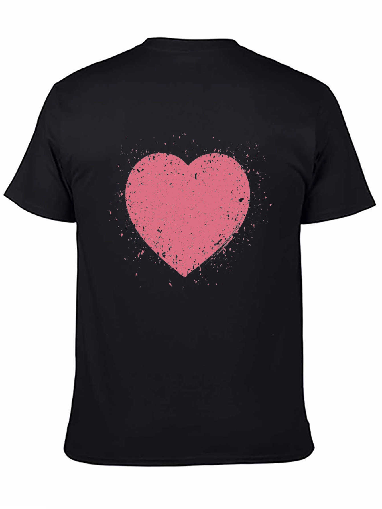Distressed Heart Graphic Tee - Black Casual Shirt