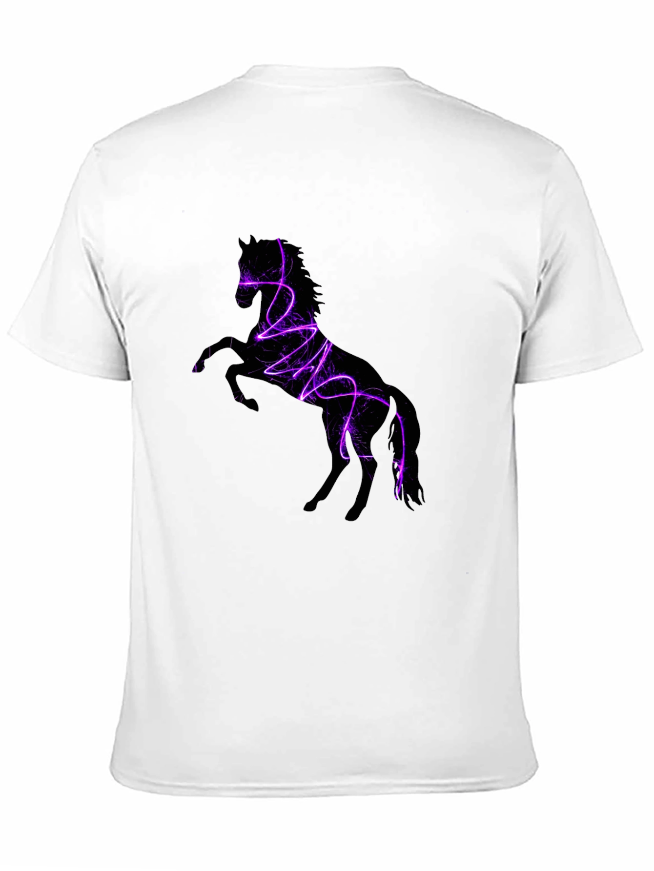 Horse Lightning Graphic Black T-Shirt