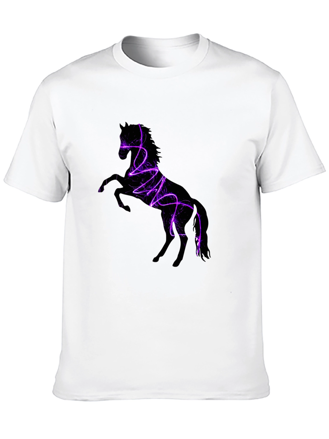 Horse Lightning Graphic Black T-Shirt