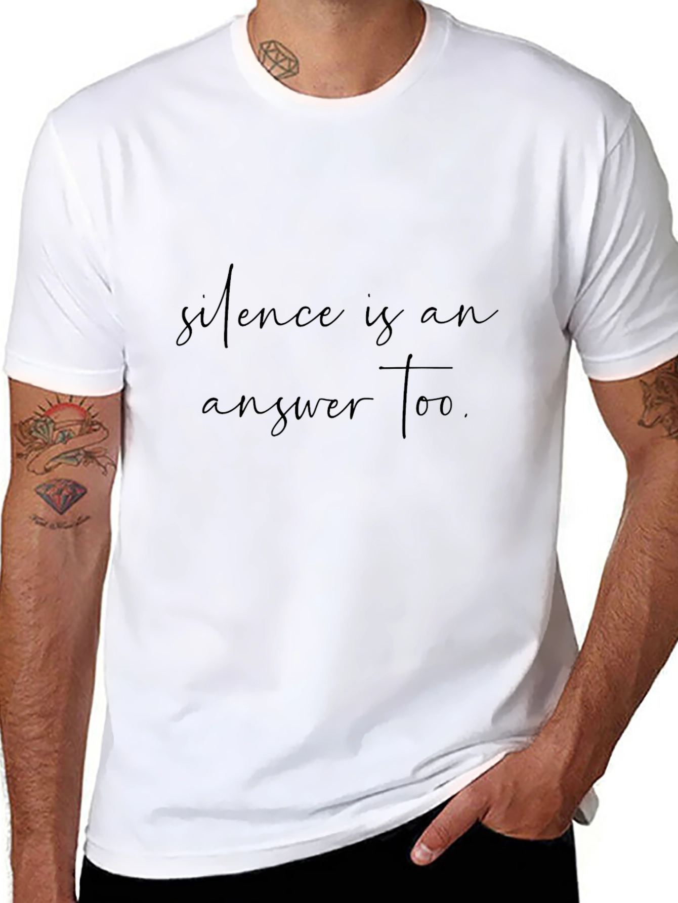 Silence is an Answer Too. Black Graphic Tee