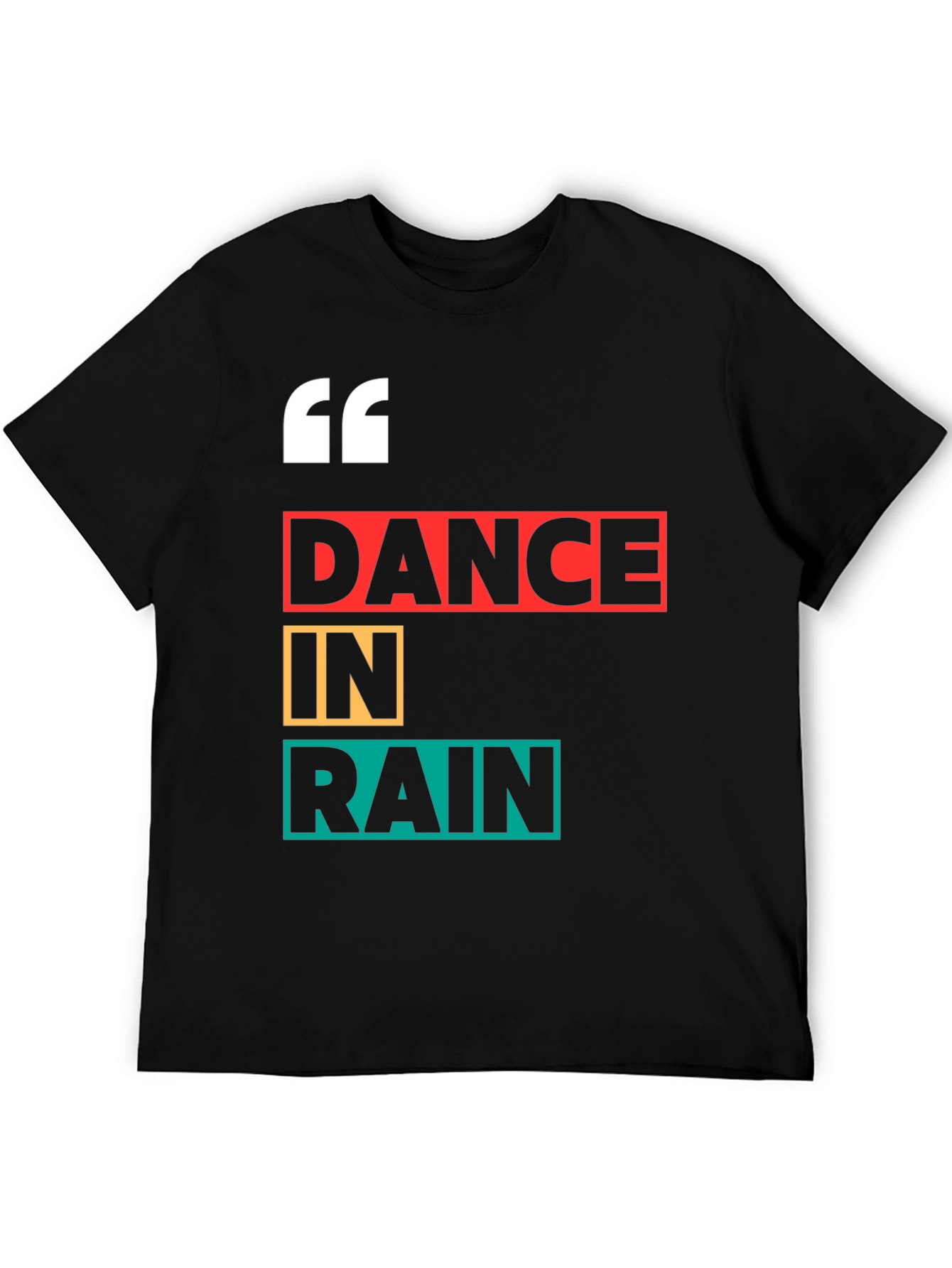 Dance in Rain Graphic Print Black T-Shirt