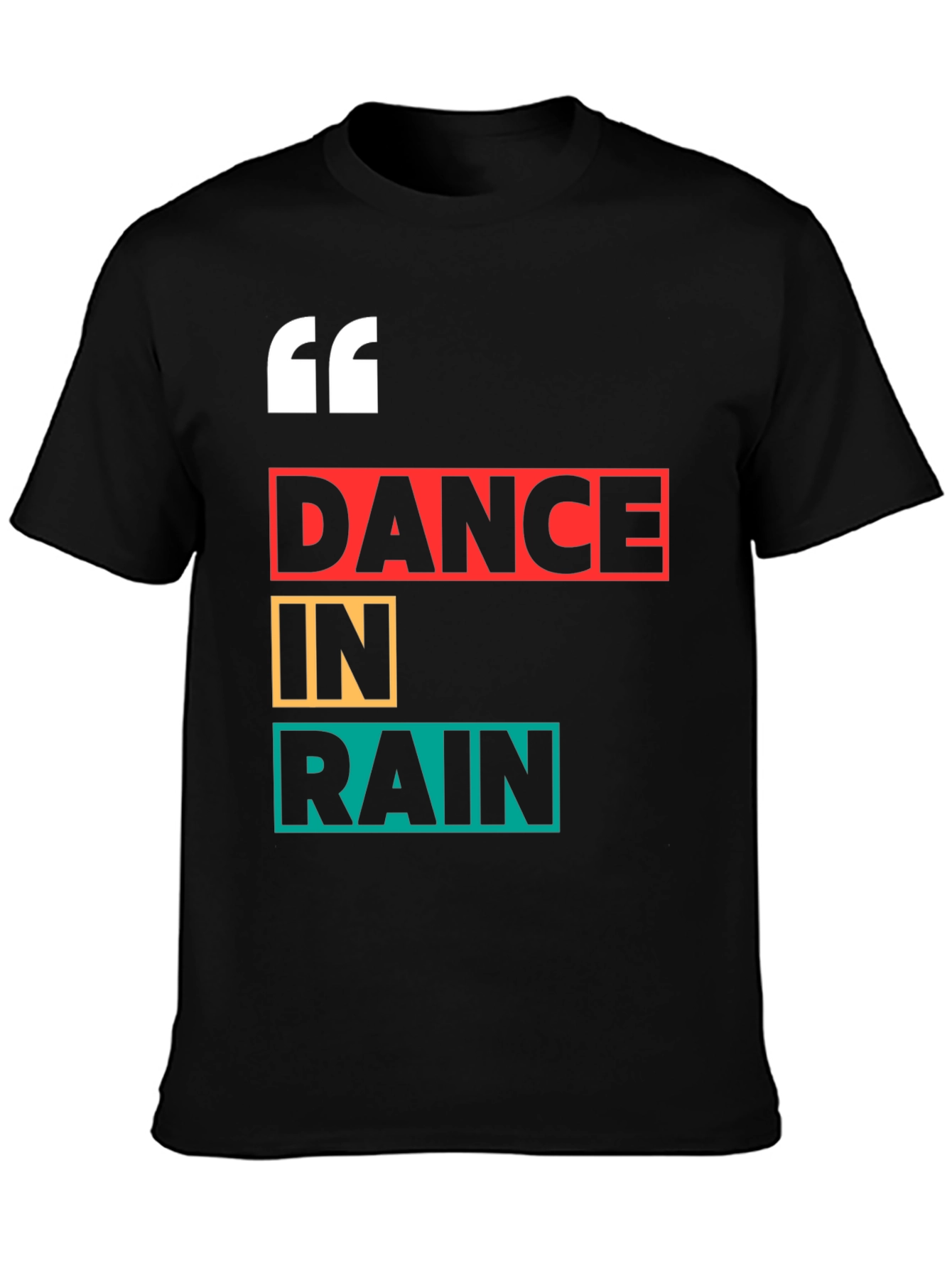 Dance in Rain Graphic Print Black T-Shirt