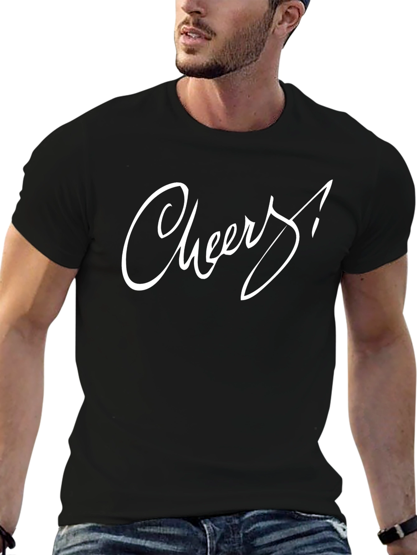 Cheers Graphic Black T-Shirt