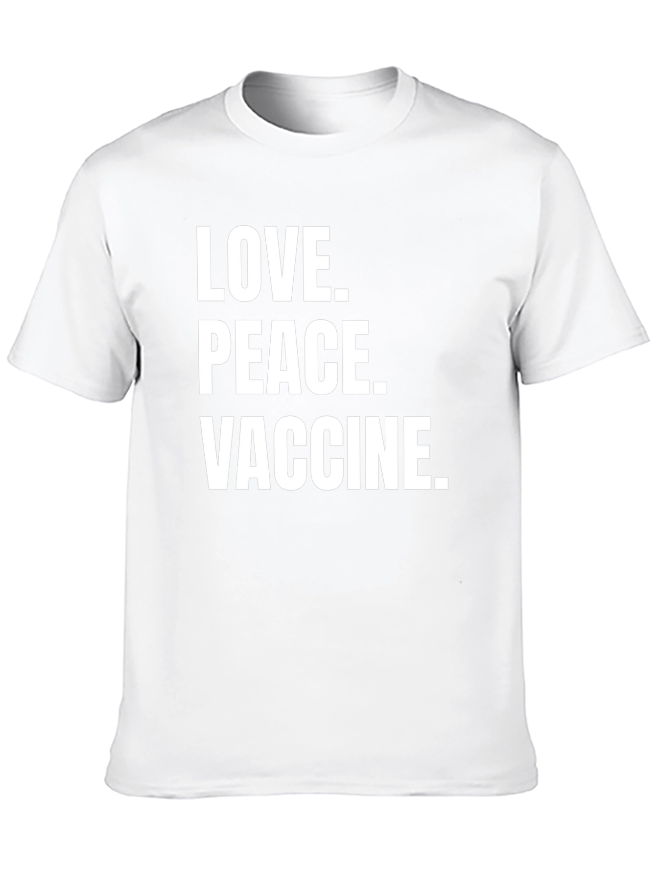 Love Peace Vaccine T-Shirt Black Crew Neck Tee