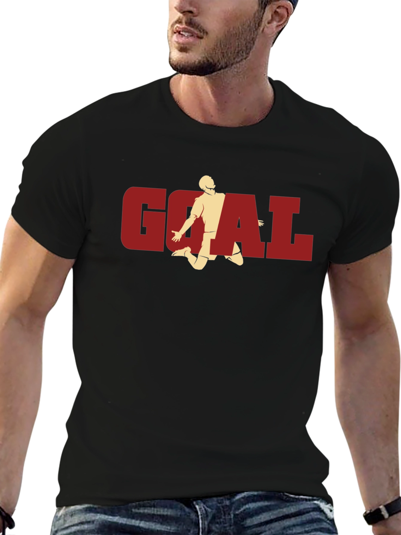 Goal! Graphic Tee - Black Cotton T-Shirt
