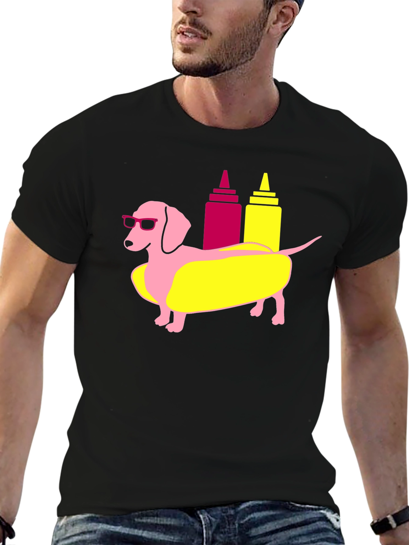 Dachshund Hotdog T-Shirt Funny Weiner Dog Tee