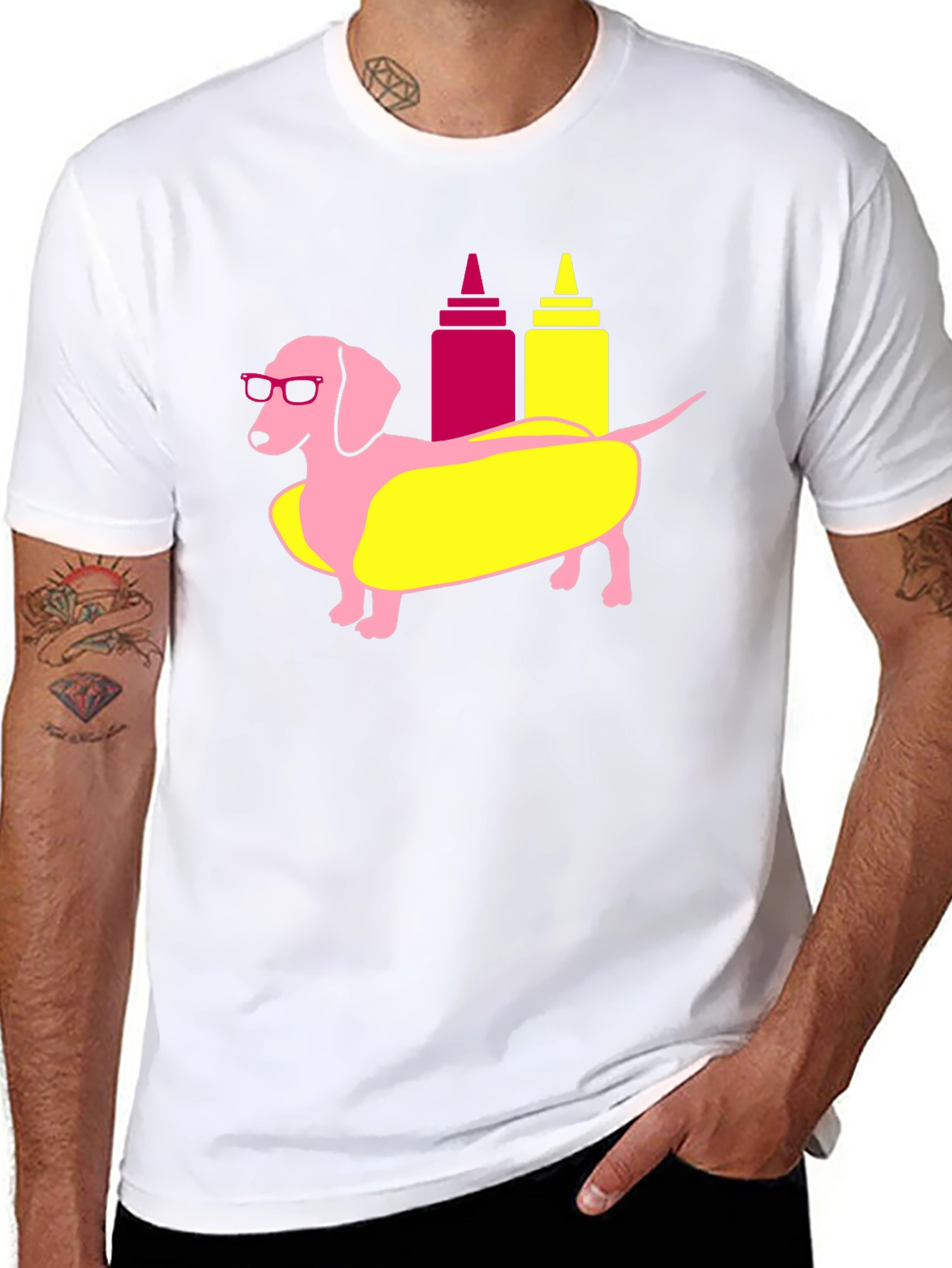 Dachshund Hotdog T-Shirt Funny Weiner Dog Tee