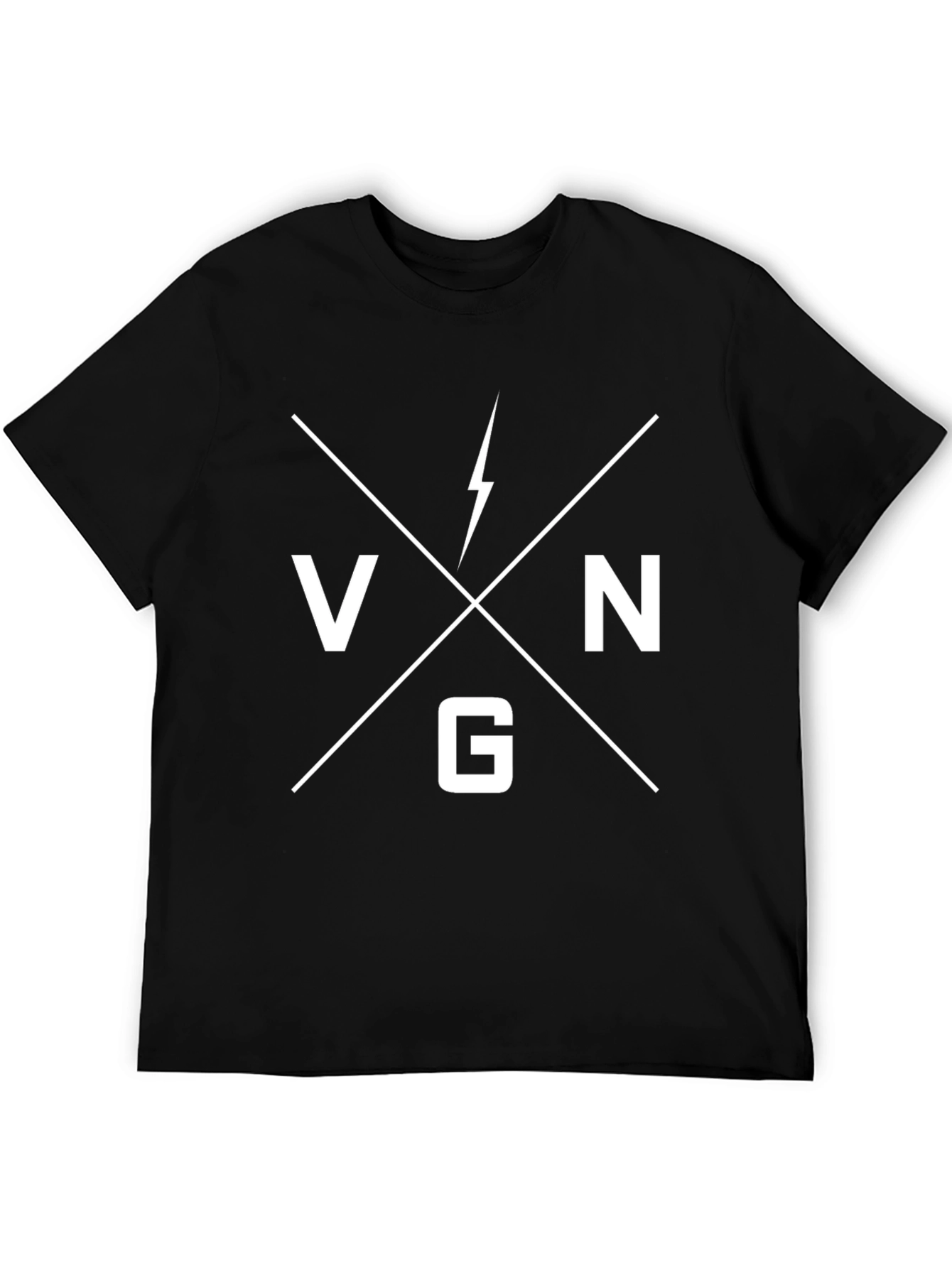VNG Lightning Bolt Graphic Black T-Shirt