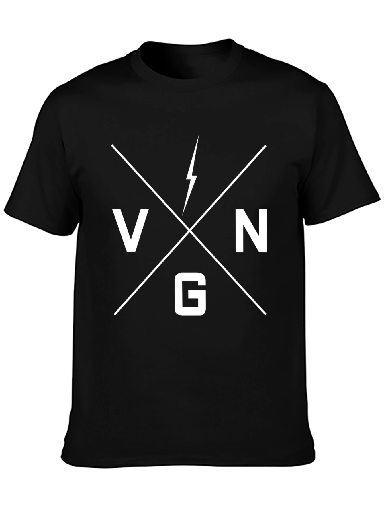 VNG Lightning Bolt Graphic Black T-Shirt