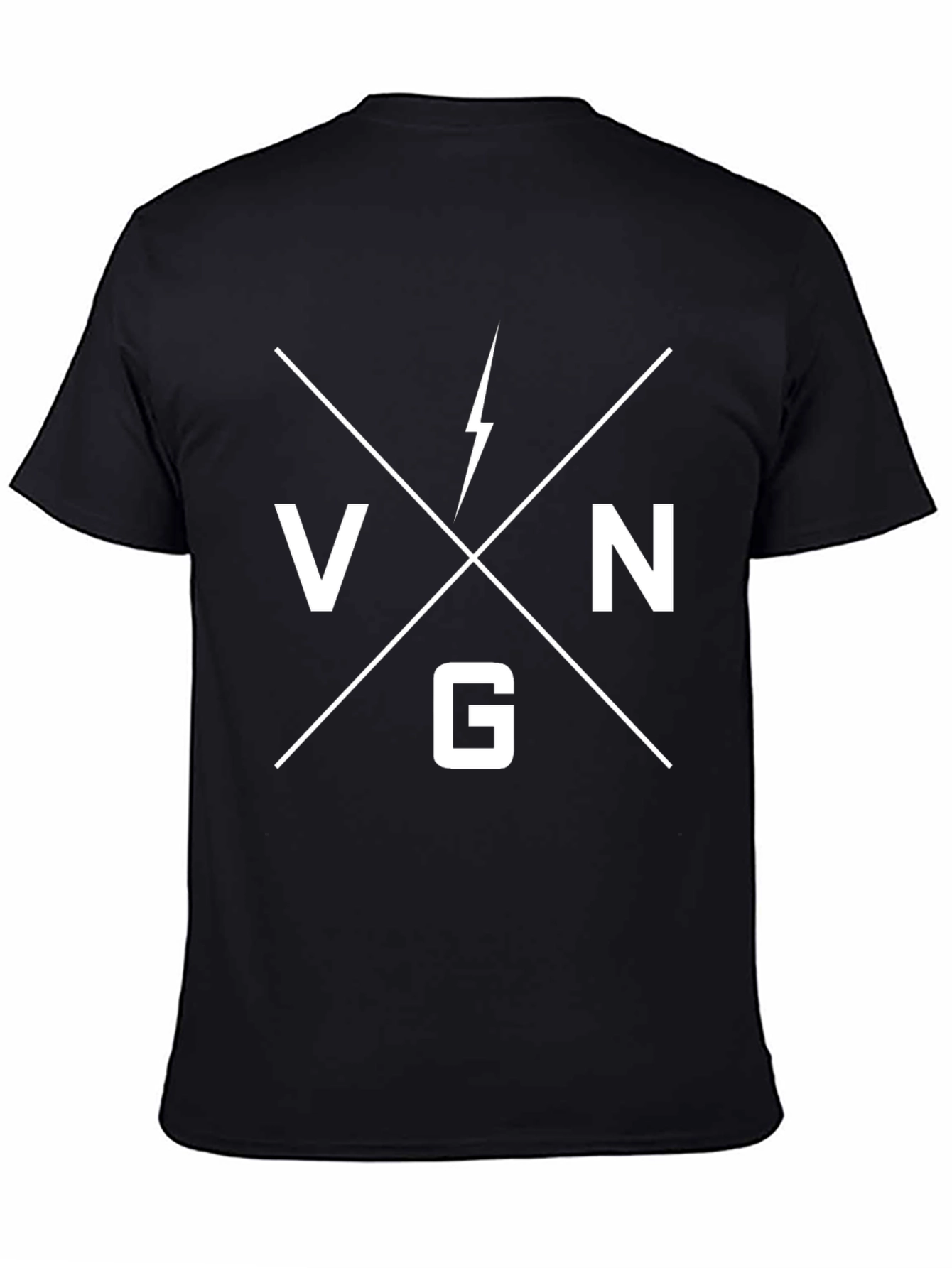VNG Lightning Bolt Graphic Black T-Shirt