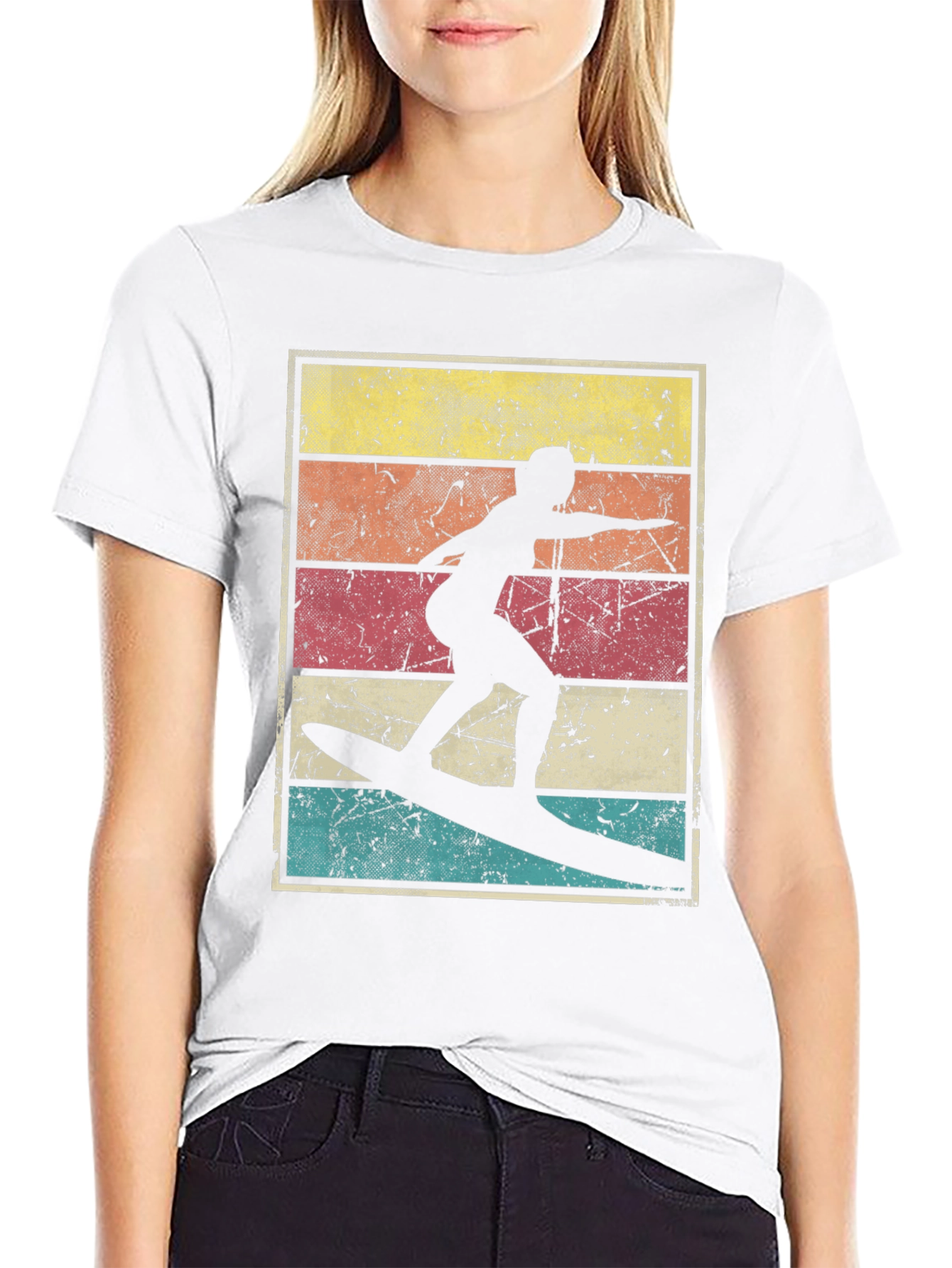 Retro Surfer Silhouette Graphic Tee