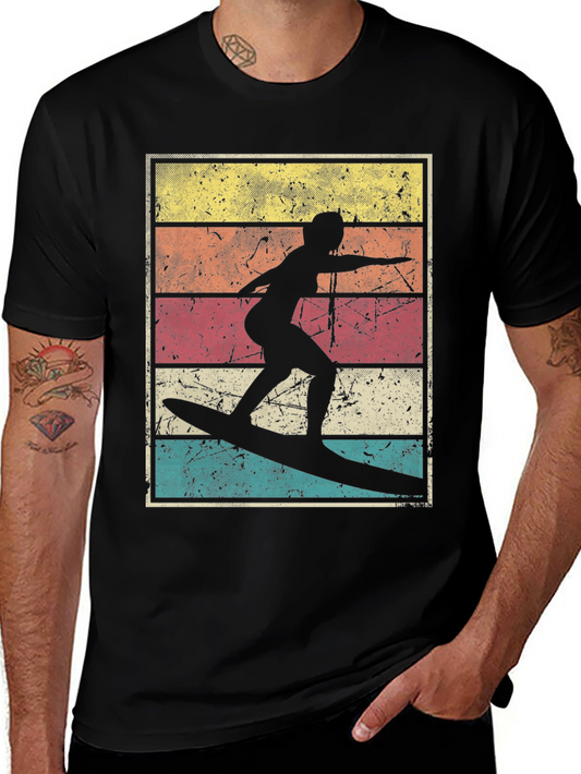 Retro Surfer Silhouette Graphic Tee