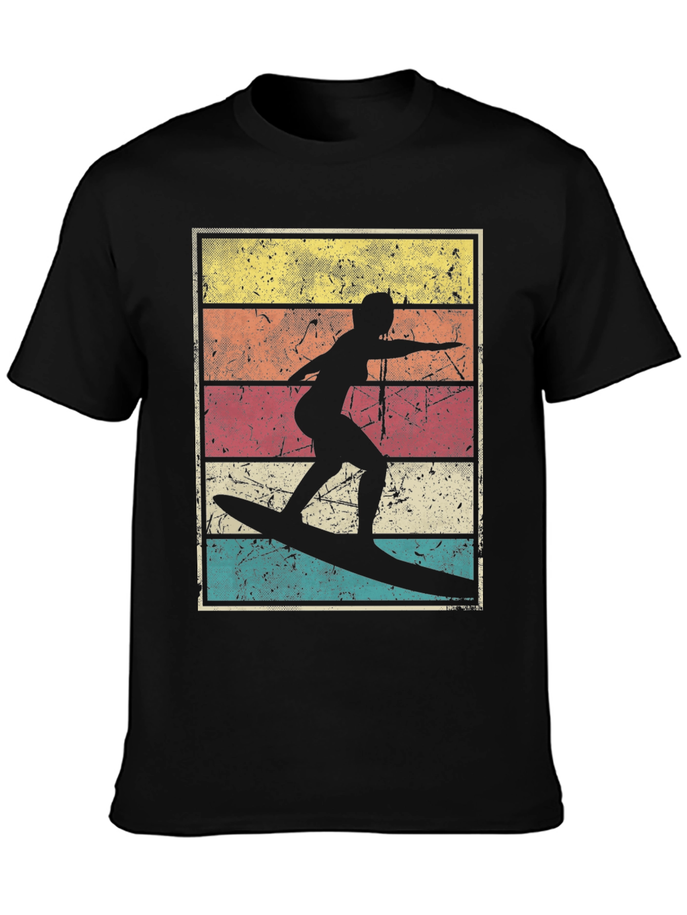 Retro Surfer Silhouette Graphic Tee