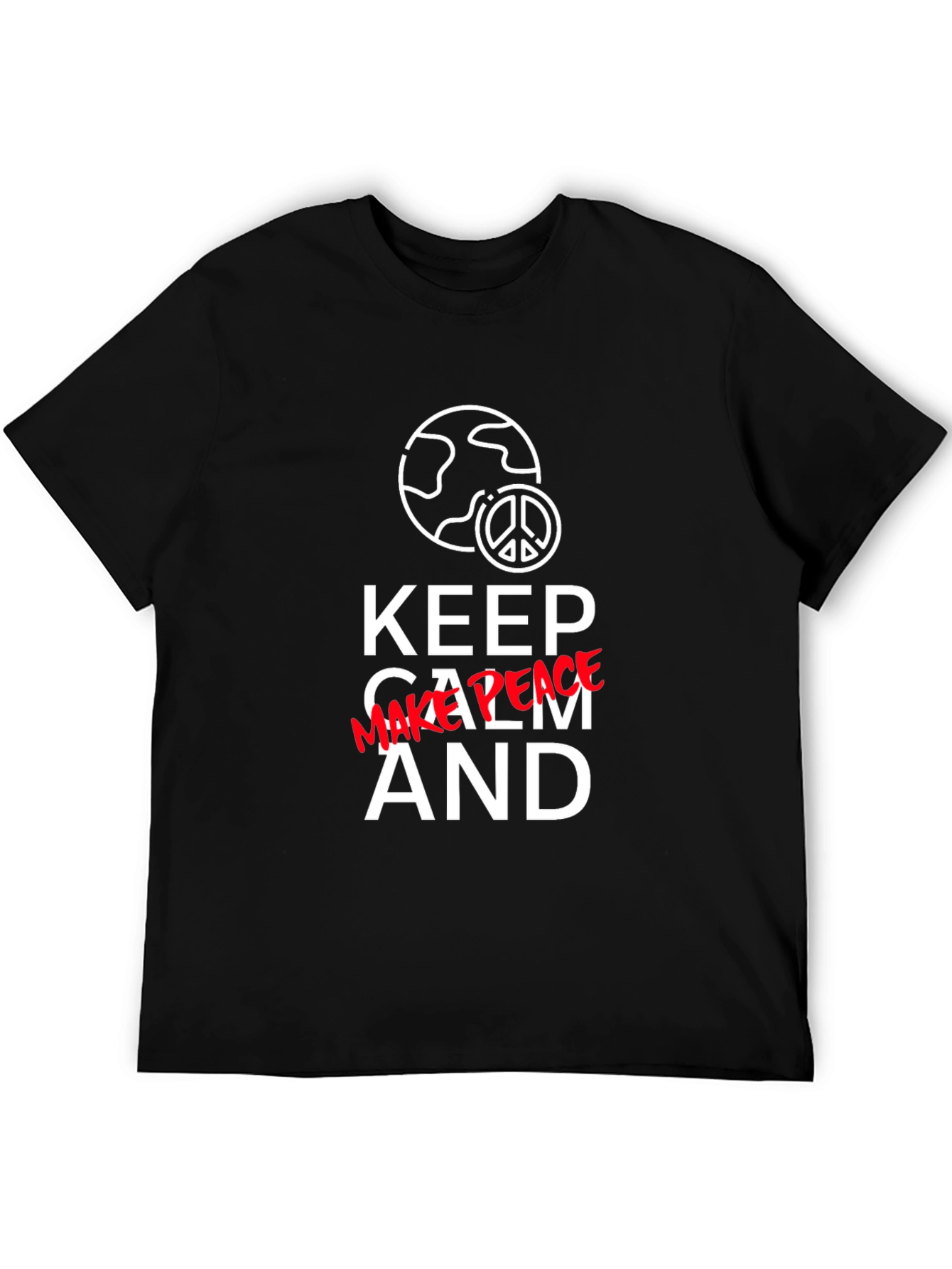 Keep Calm Graphic T-Shirt - Peace and Earth Design
