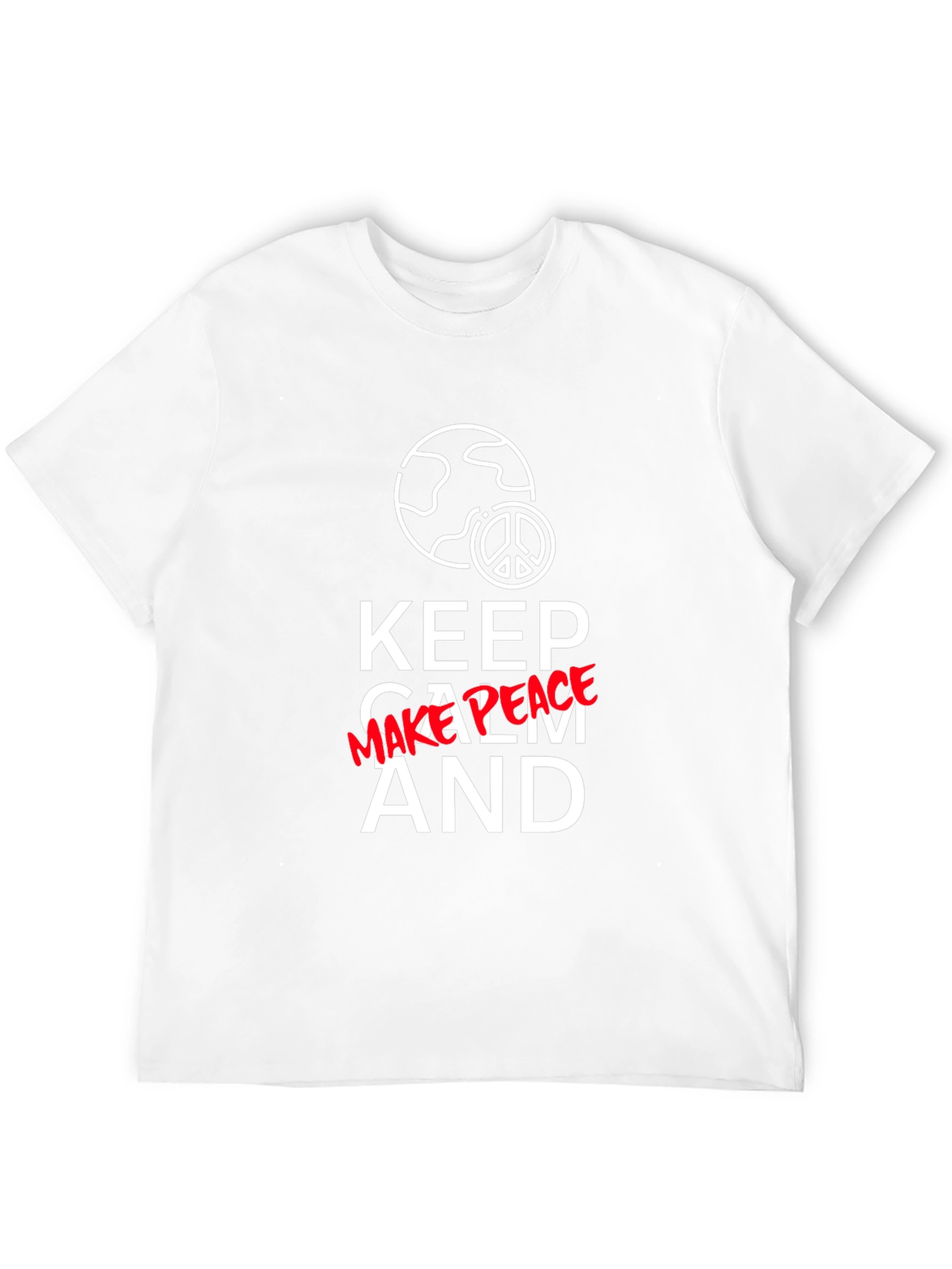 Keep Calm Graphic T-Shirt - Peace and Earth Design