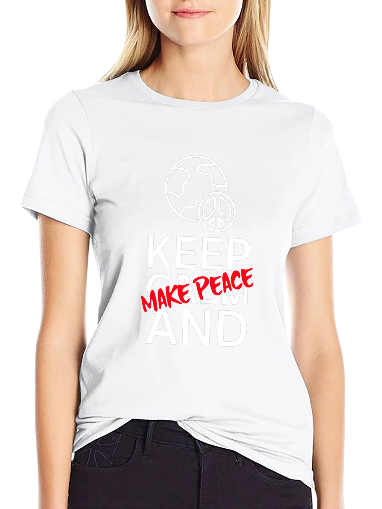 Keep Calm Graphic T-Shirt - Peace and Earth Design