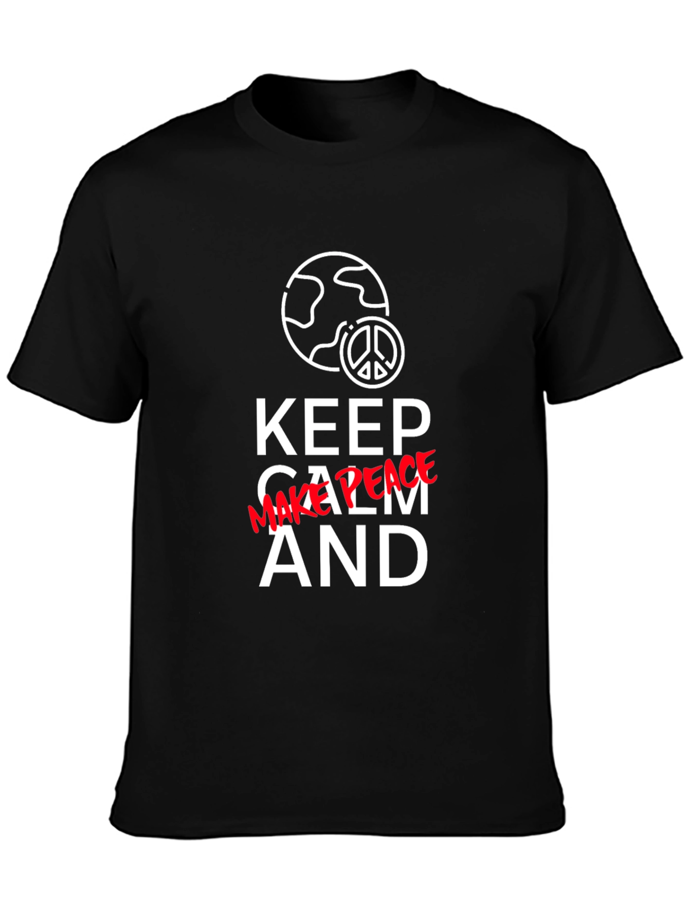 Keep Calm Graphic T-Shirt - Peace and Earth Design