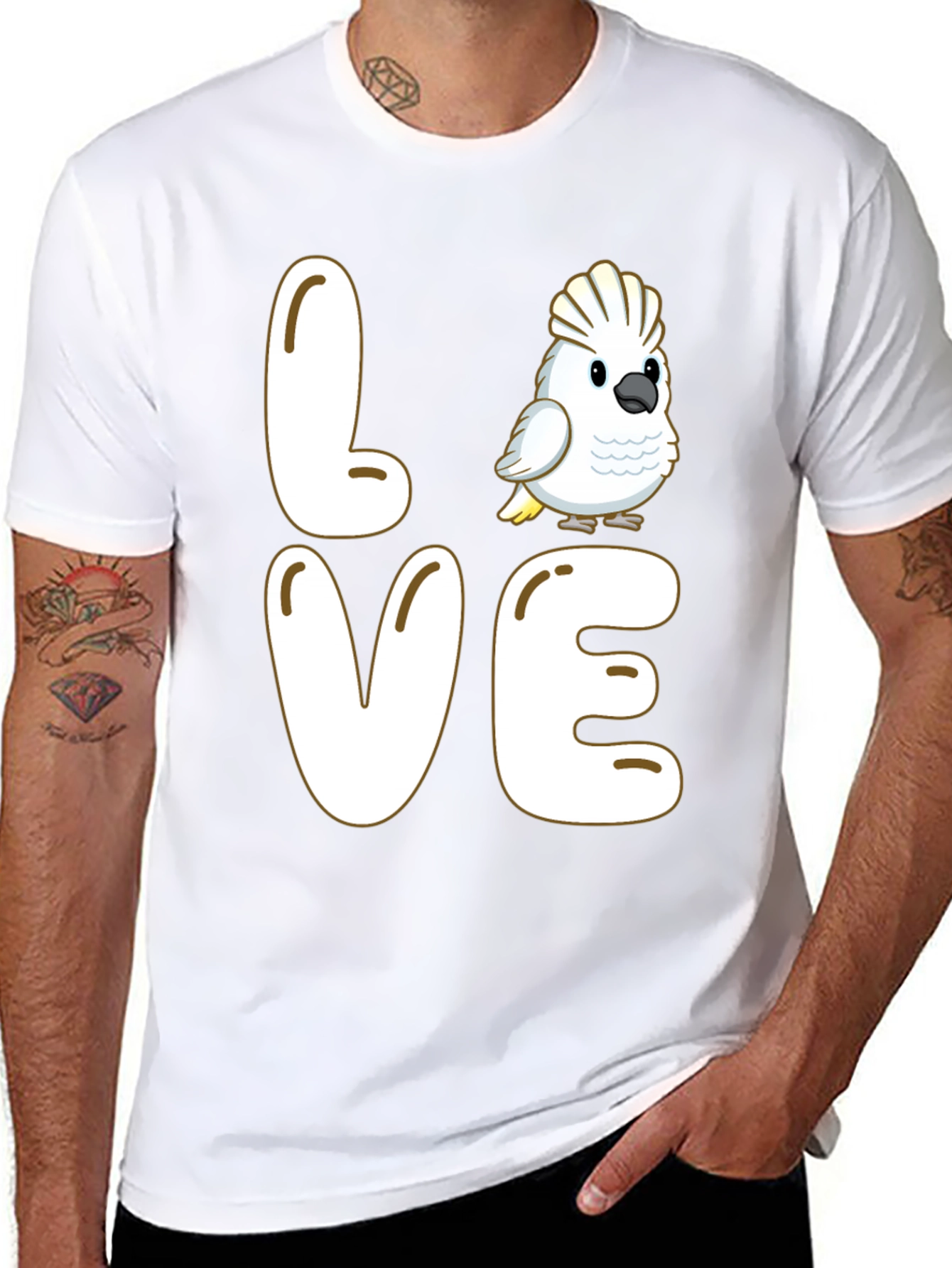 Love Cockatoo Parrot Graphic T-Shirt