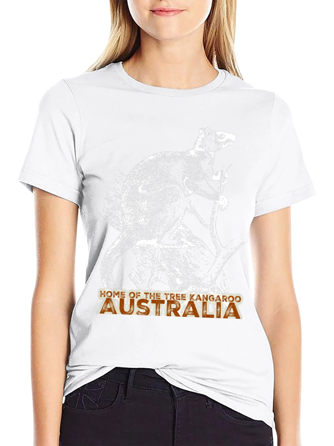 Tree Kangaroo Australia Graphic Tee - Mens Black T-Shirt