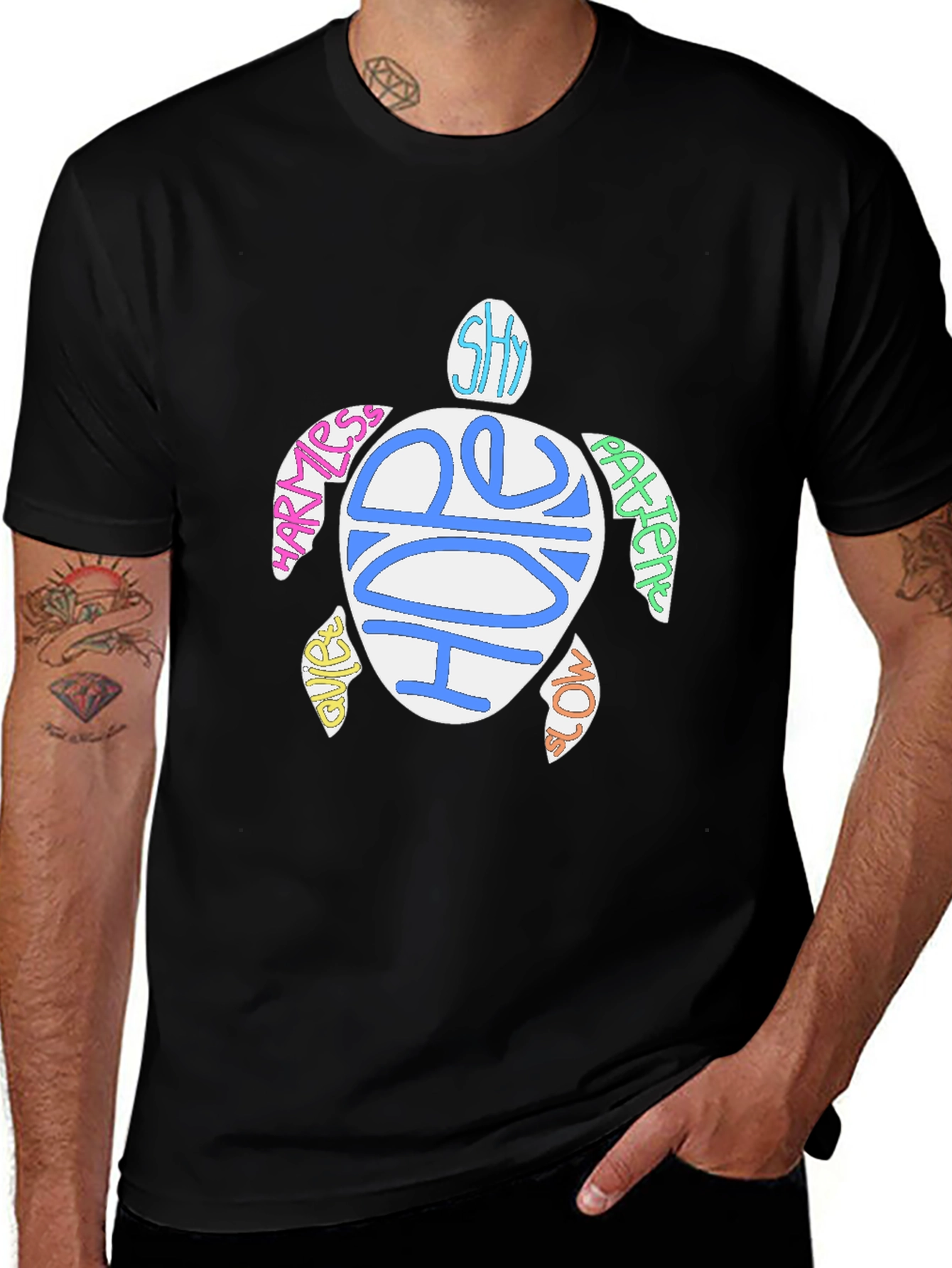 Sea Turtle Word Art Graphic T-Shirt