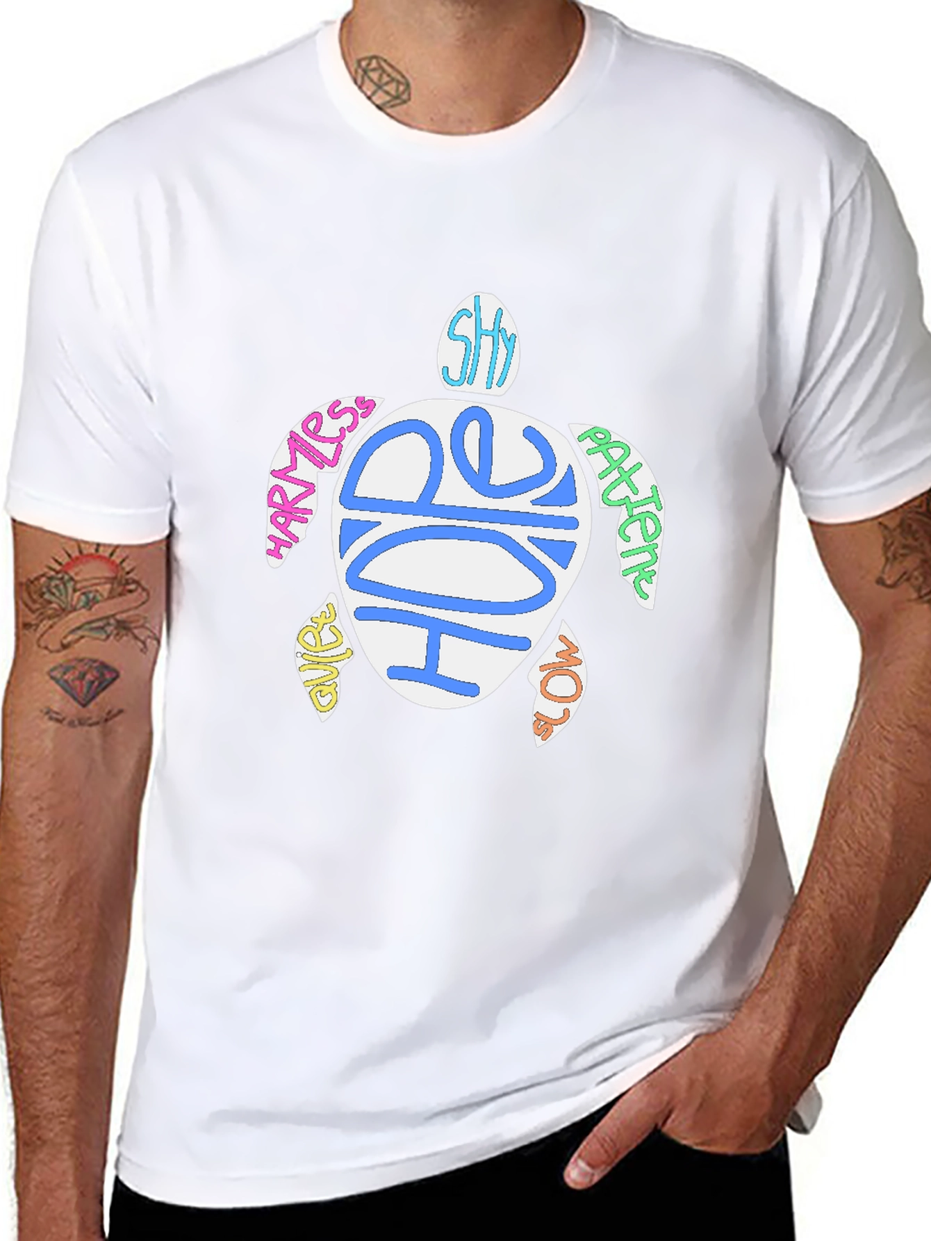 Sea Turtle Word Art Graphic T-Shirt