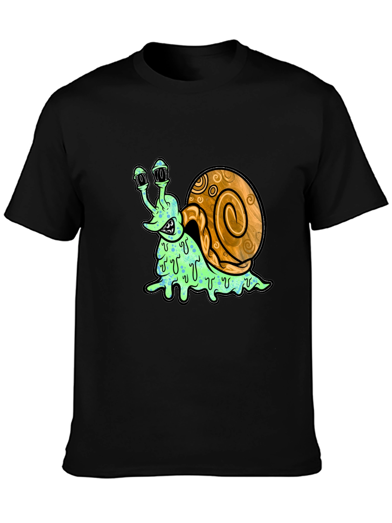 Creepy Snail Graphic Tee - Unique Cartoon Shirt