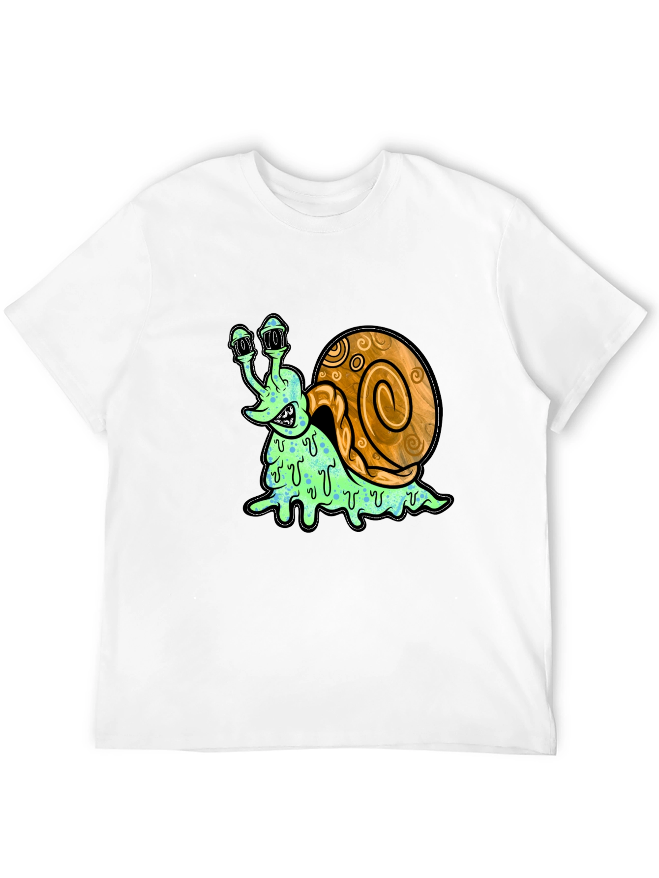Creepy Snail Graphic Tee - Unique Cartoon Shirt