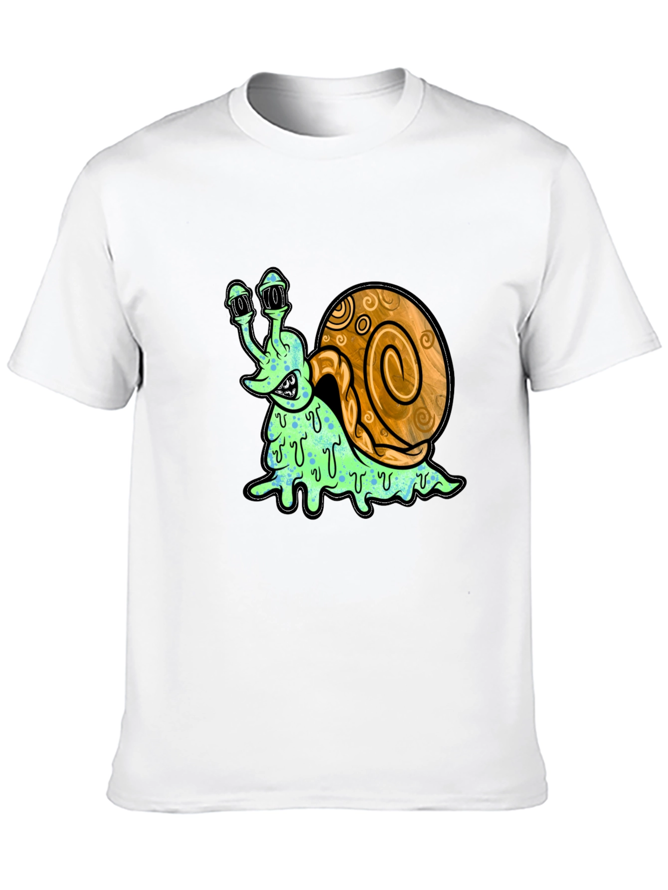 Creepy Snail Graphic Tee - Unique Cartoon Shirt