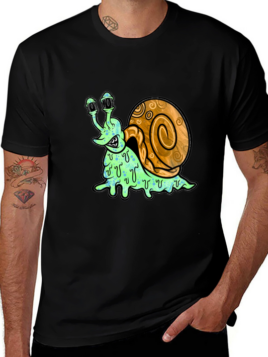Creepy Snail Graphic Tee - Unique Cartoon Shirt