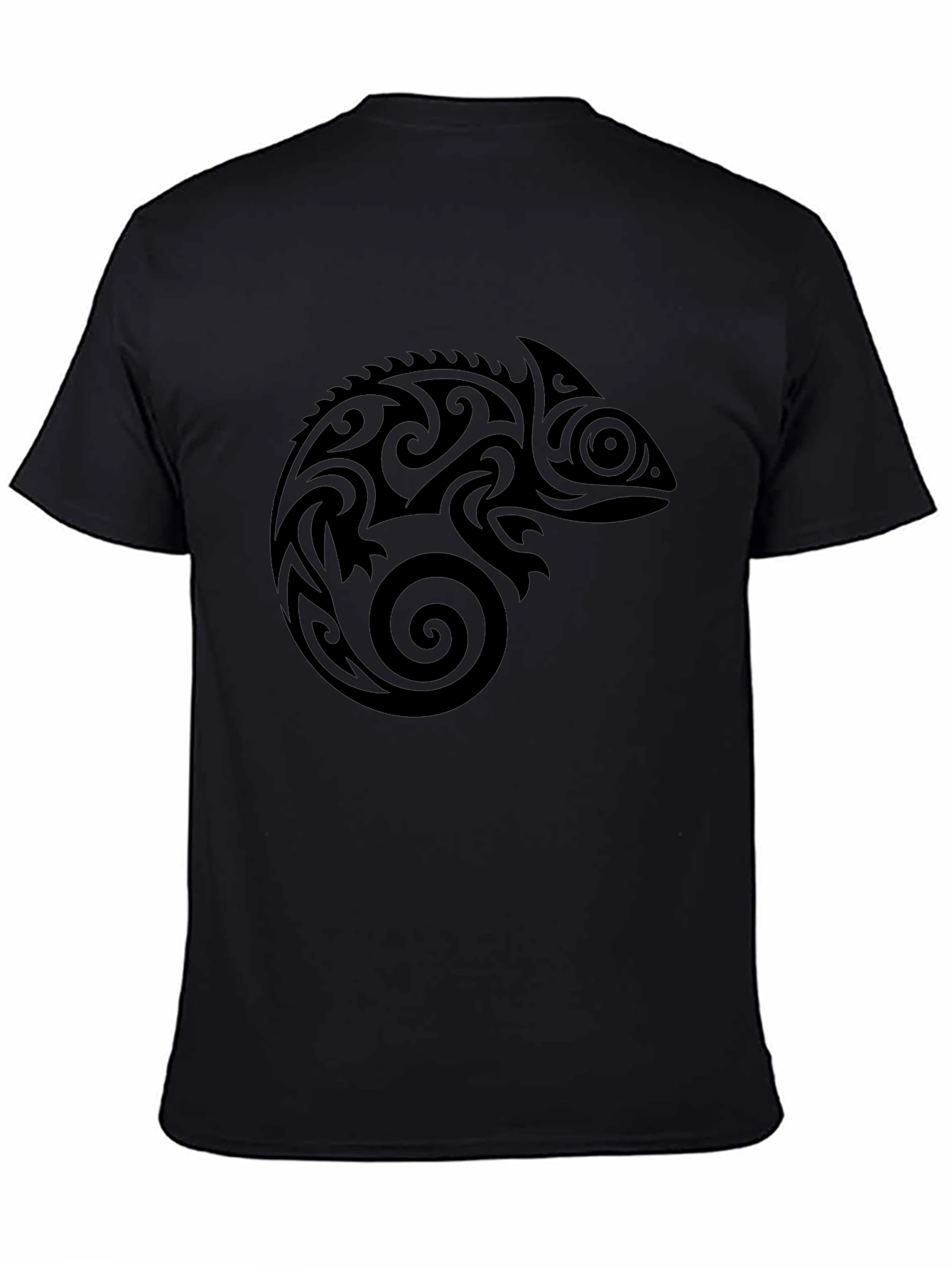 Tribal Chameleon Black T-Shirt