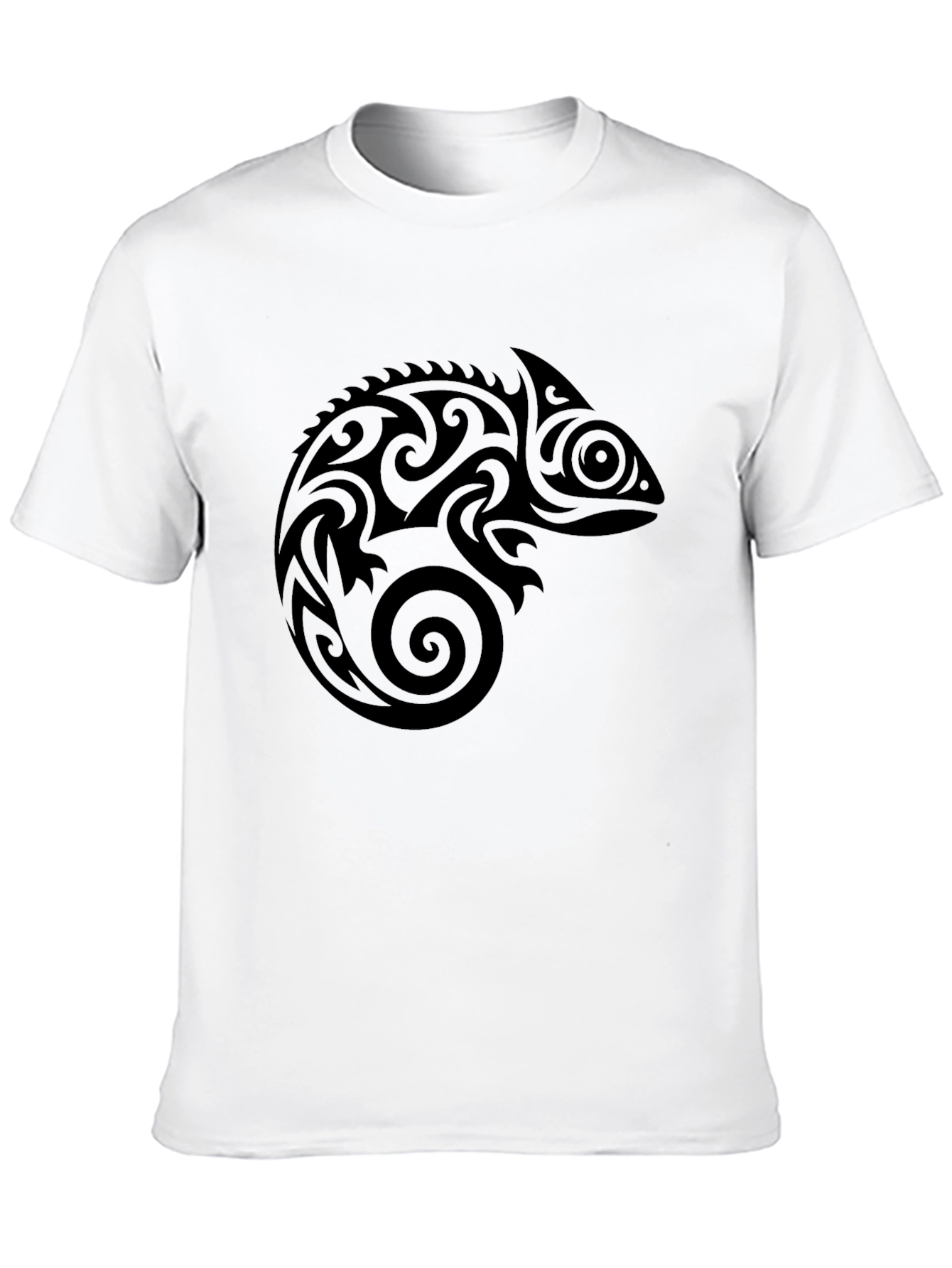 Tribal Chameleon Black T-Shirt