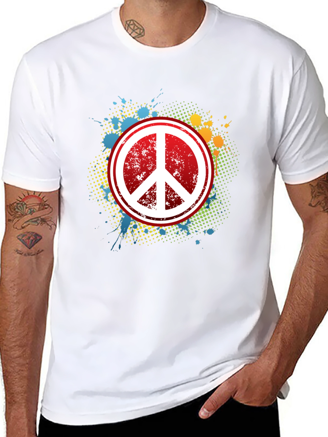 Peace Sign Graphic Tee - Retro Style