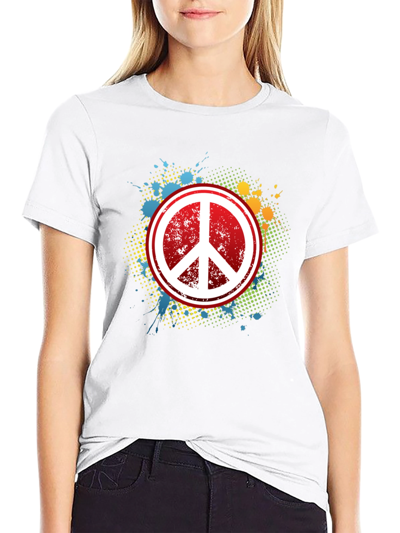 Peace Sign Graphic Tee - Retro Style