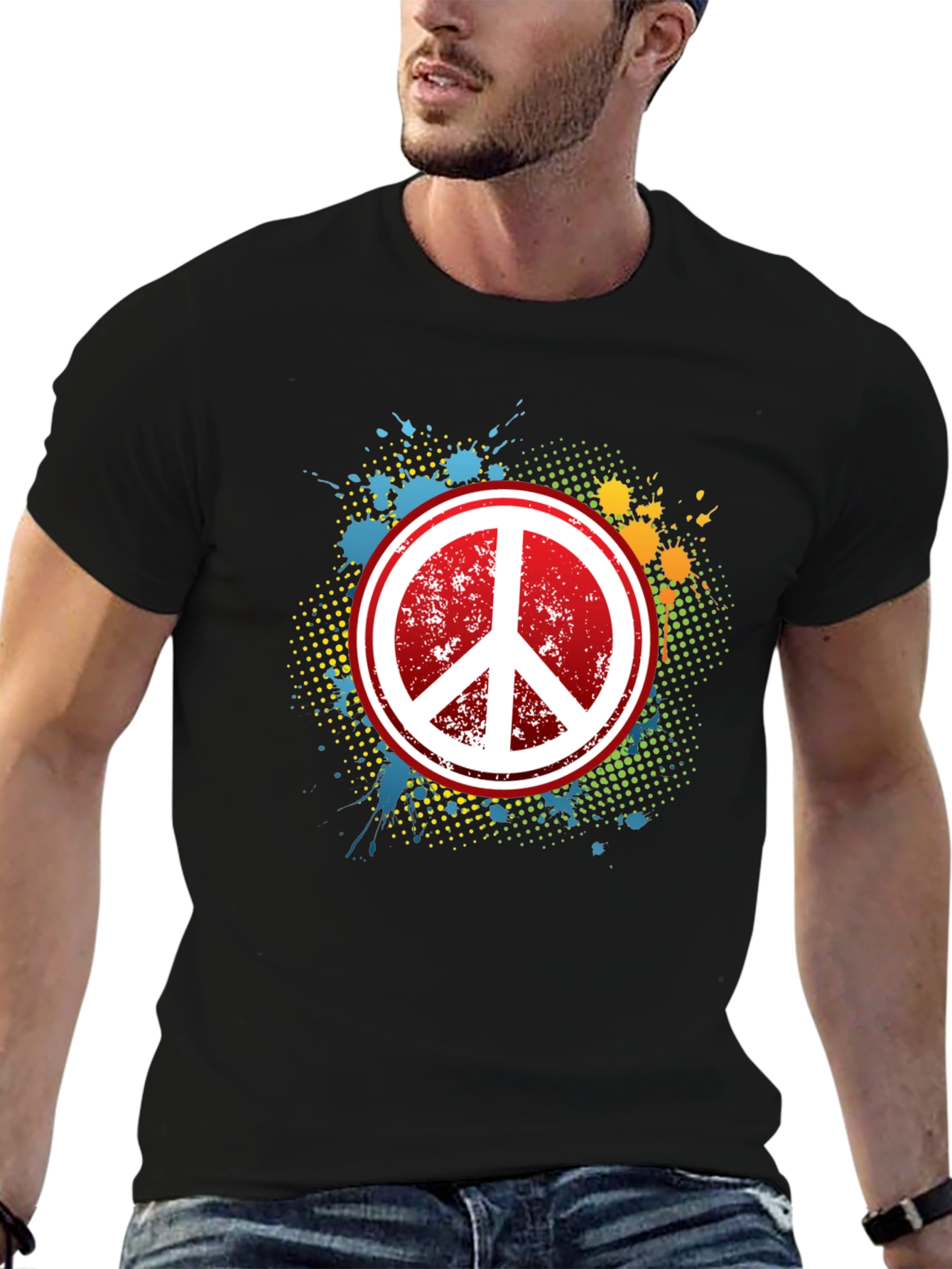 Peace Sign Graphic Tee - Retro Style