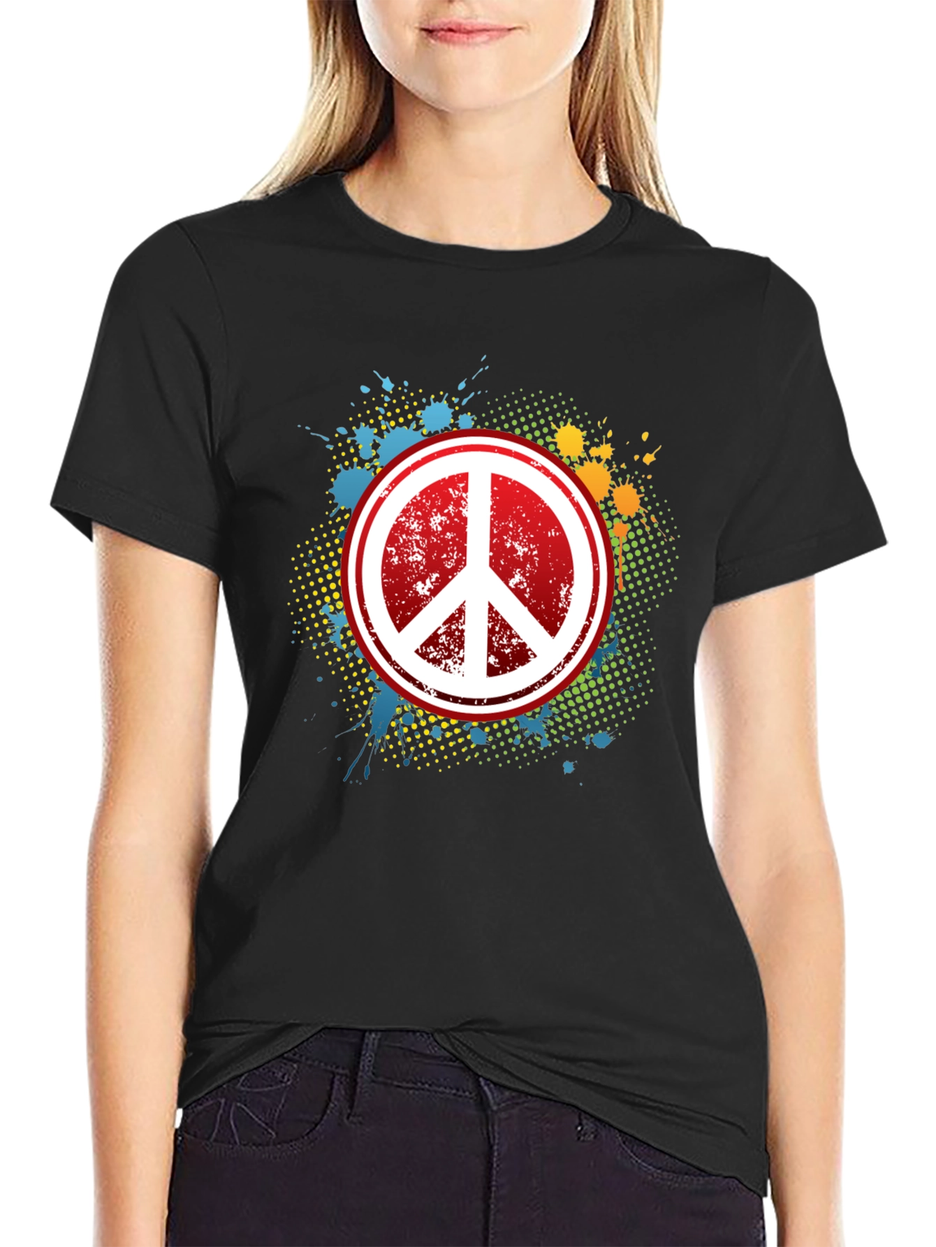 Peace Sign Graphic Tee - Retro Style