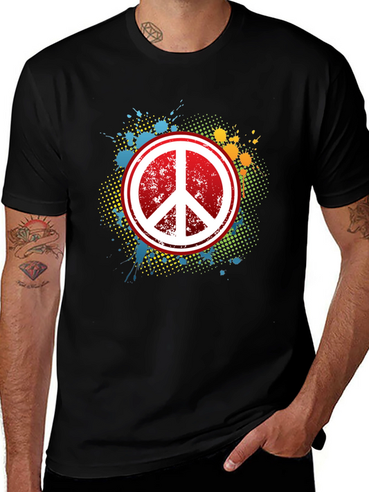 Peace Sign Graphic Tee - Retro Style
