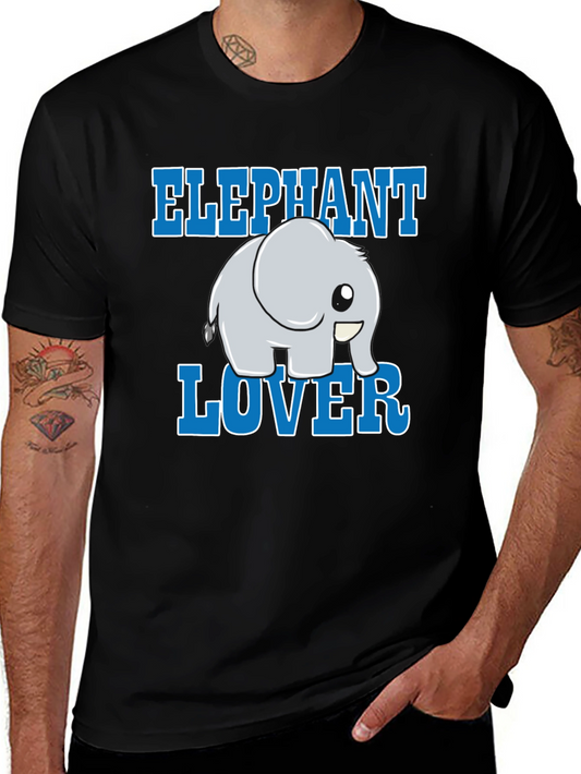 Elephant Lover Cartoon Graphic Print T-Shirt