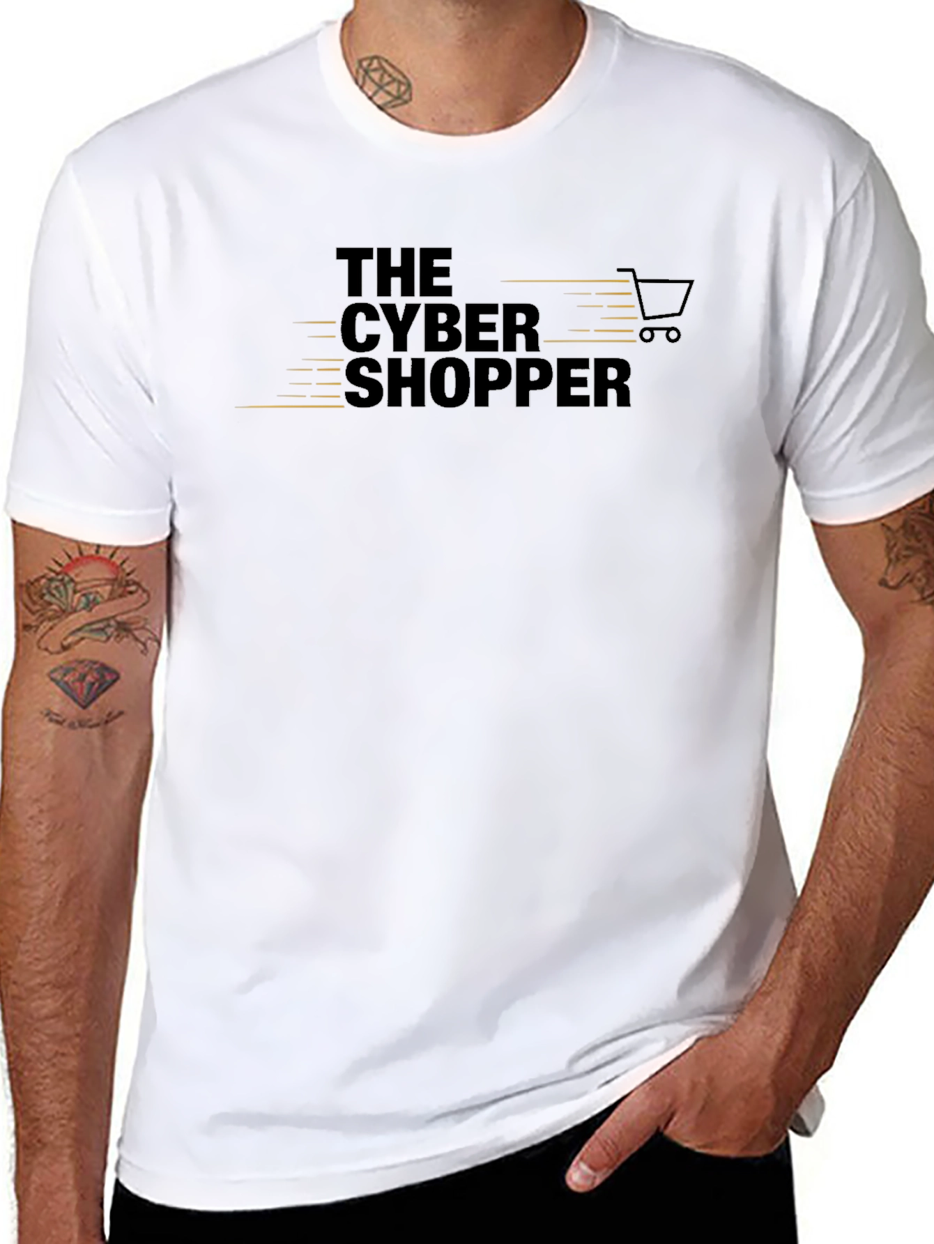 The Cyber Shopper Black Graphic T-Shirt