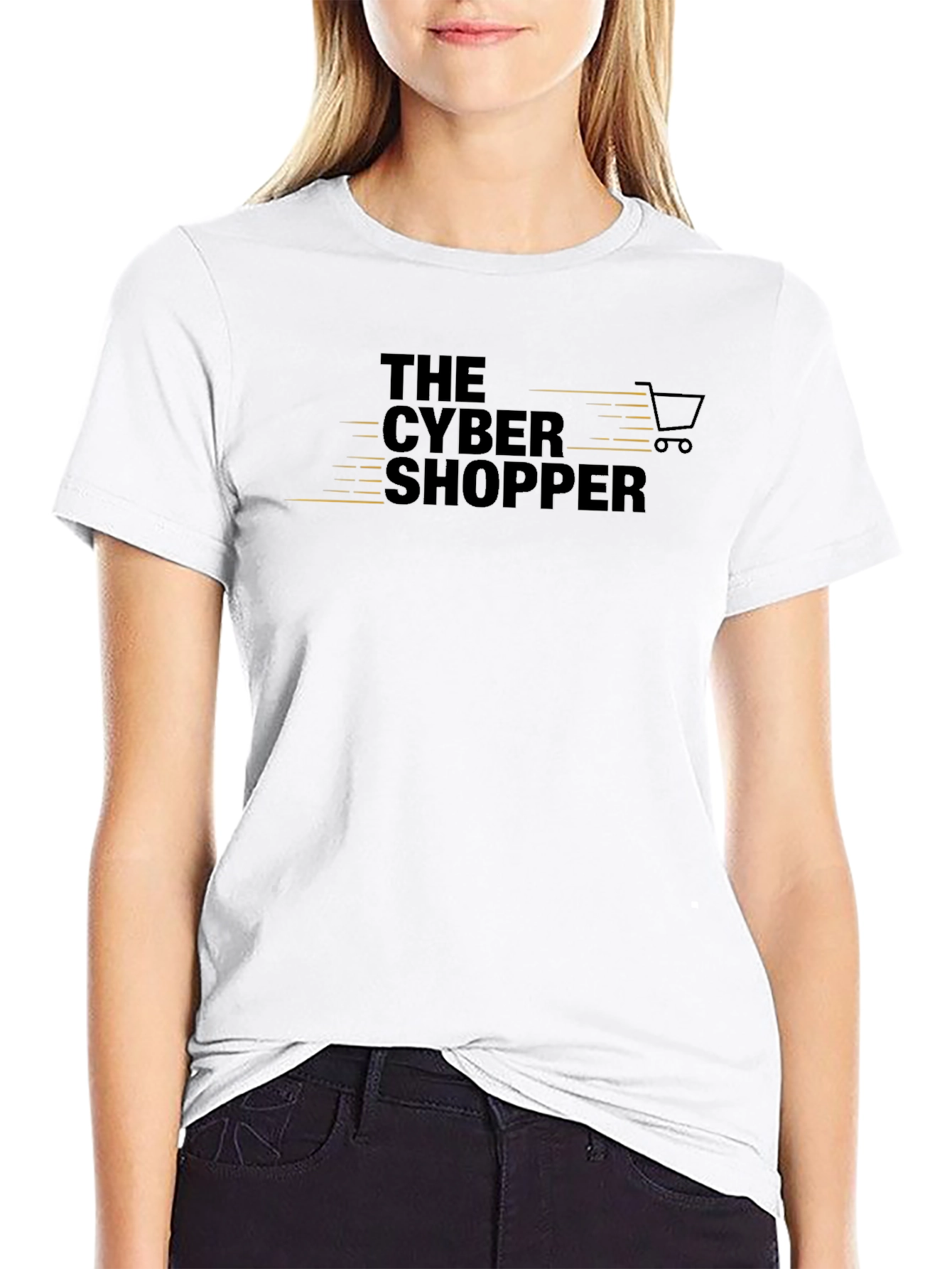 The Cyber Shopper Black Graphic T-Shirt